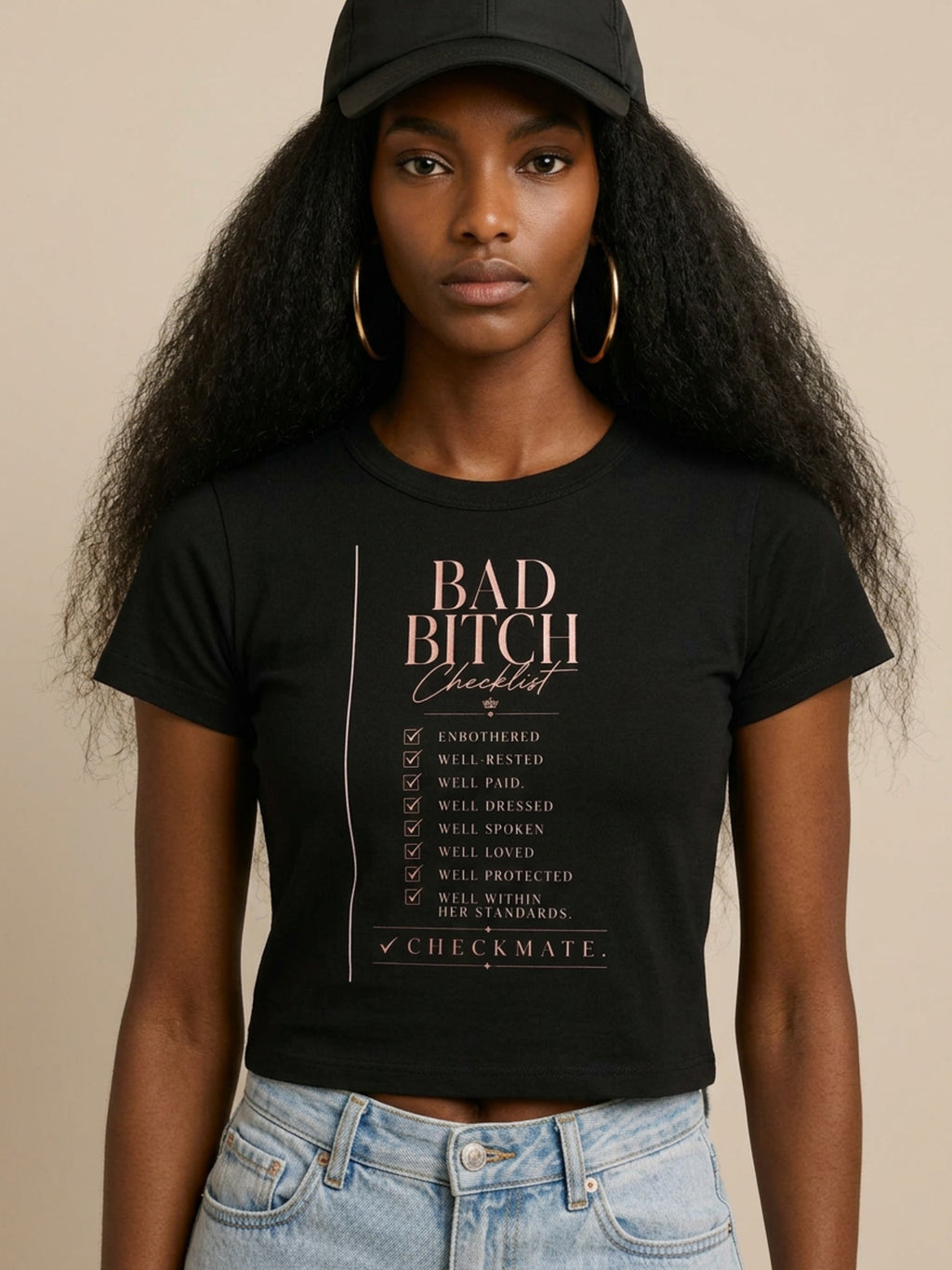 WOMENS 'BAD BITCH'  Cropped TEE