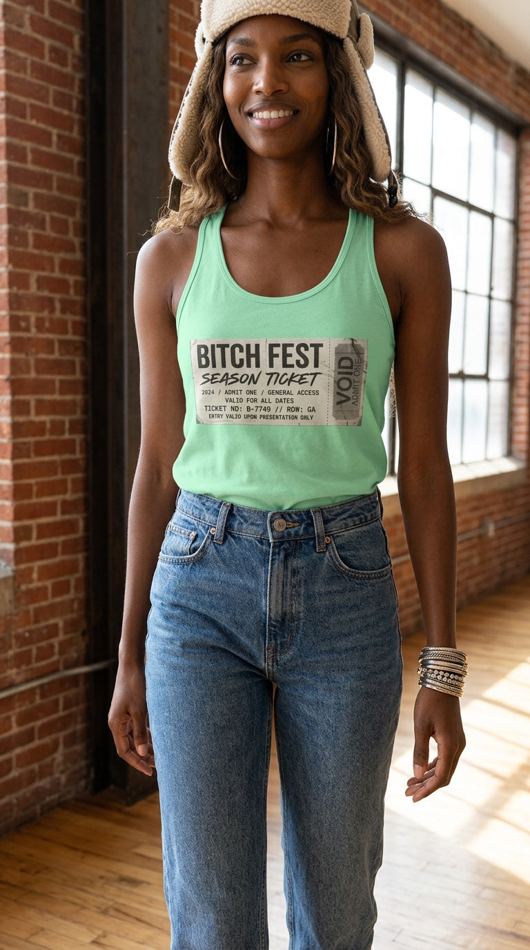 Womens BITCH FEST Ideal Racerback Tank