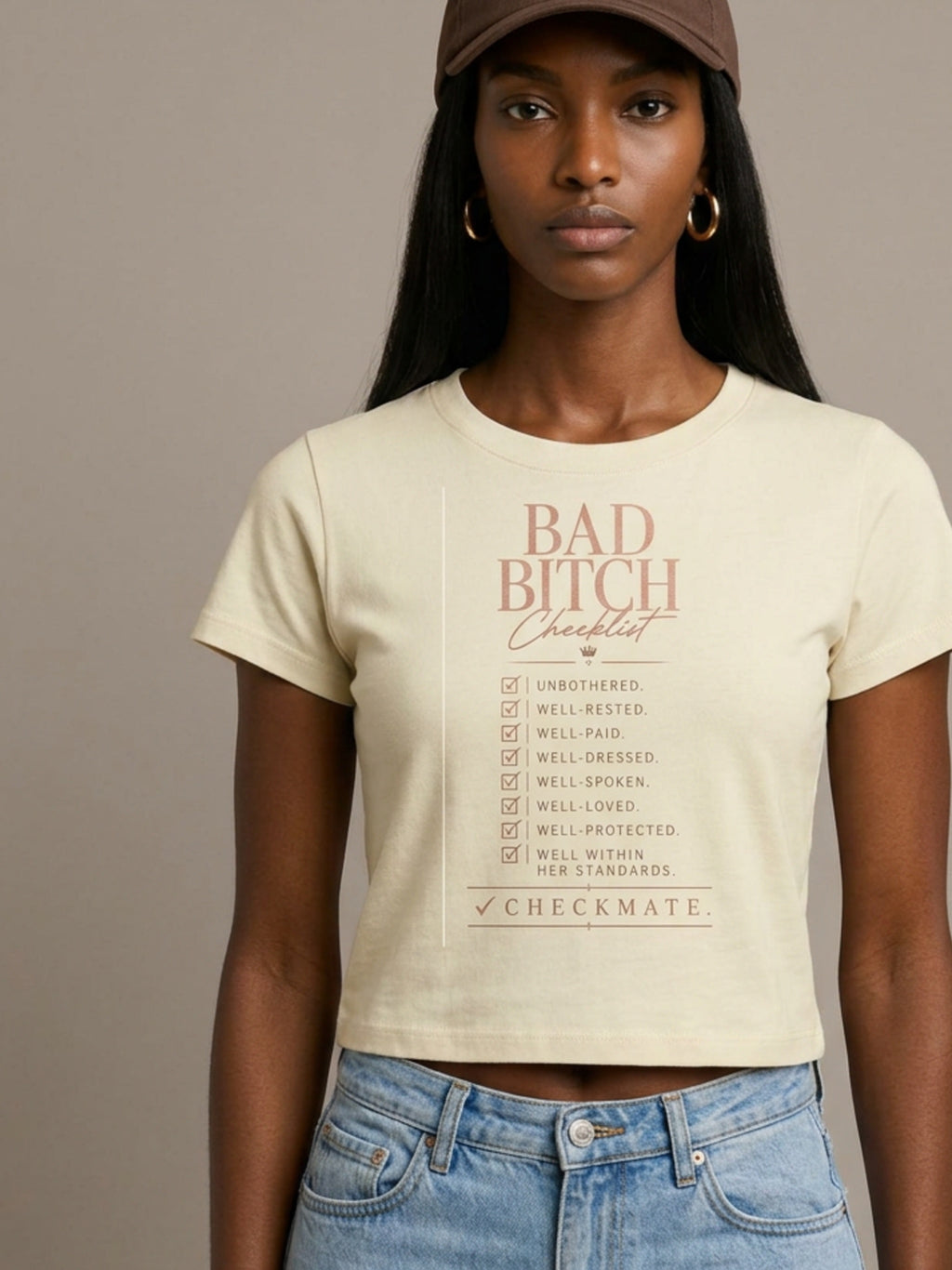 WOMENS 'BAD BITCH'  Cropped TEE