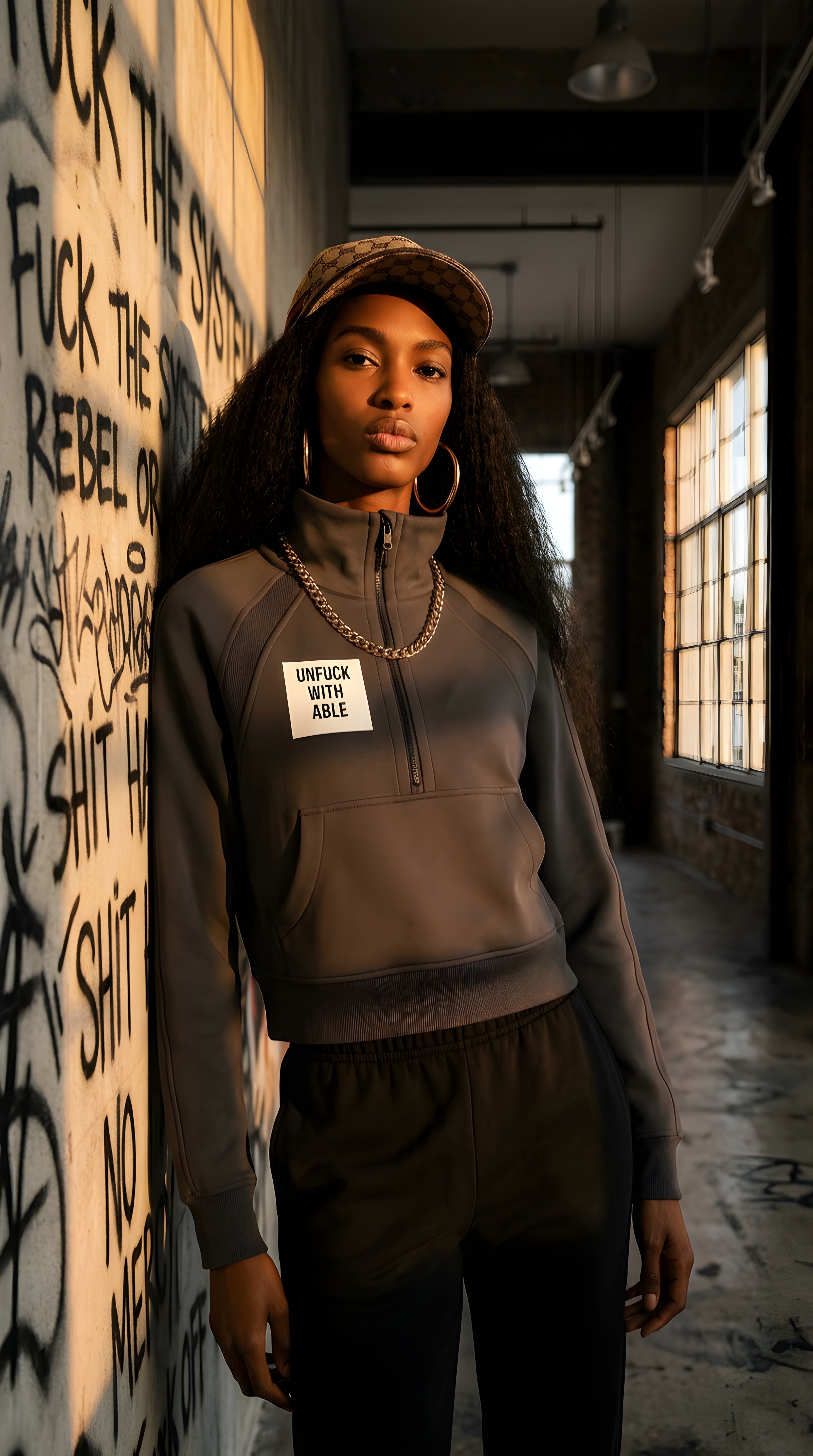 Womens Cropped Half-Zip Sweatshirt