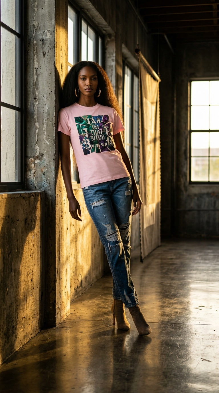 WOMENS 'THAT BITCH!' Essential Bodycon Crewneck TEE