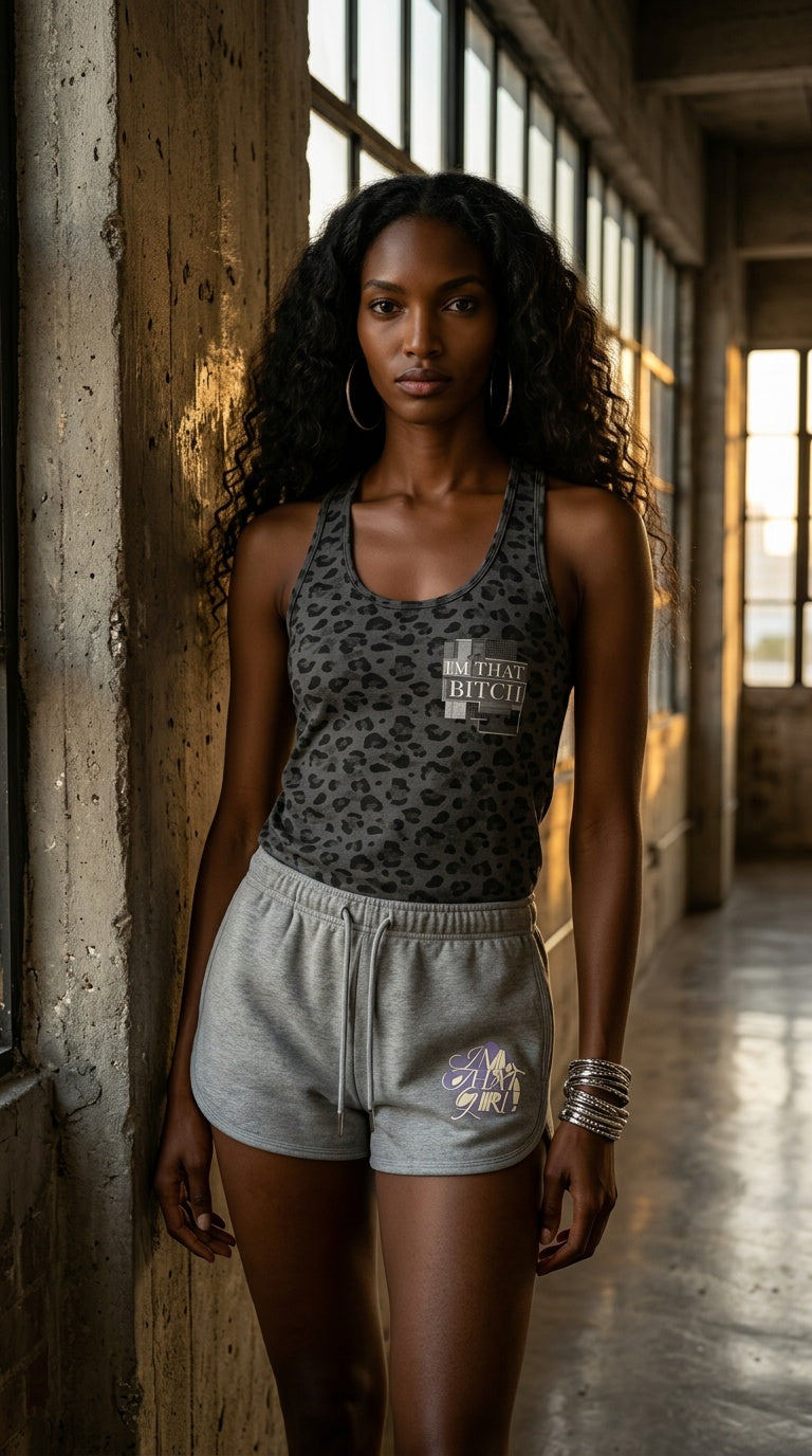 WOMENS 'THAT BITCH' Leopard print Tank