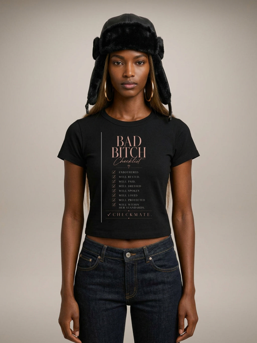 WOMENS 'BAD BITCH'  Cropped TEE