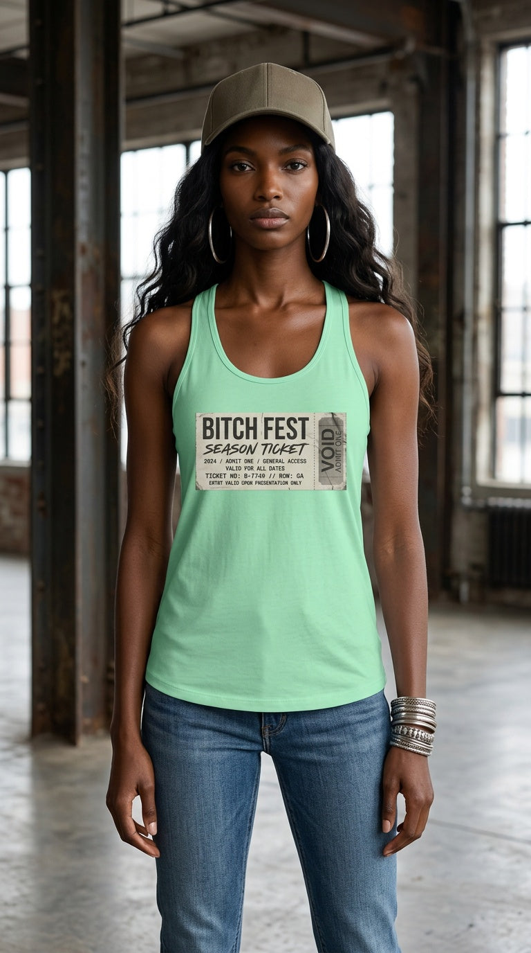 Womens BITCH FEST Ideal Racerback Tank