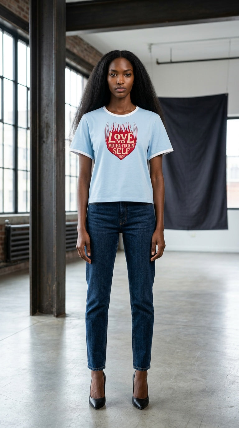 Women’s Color Block Crop T-Shirt