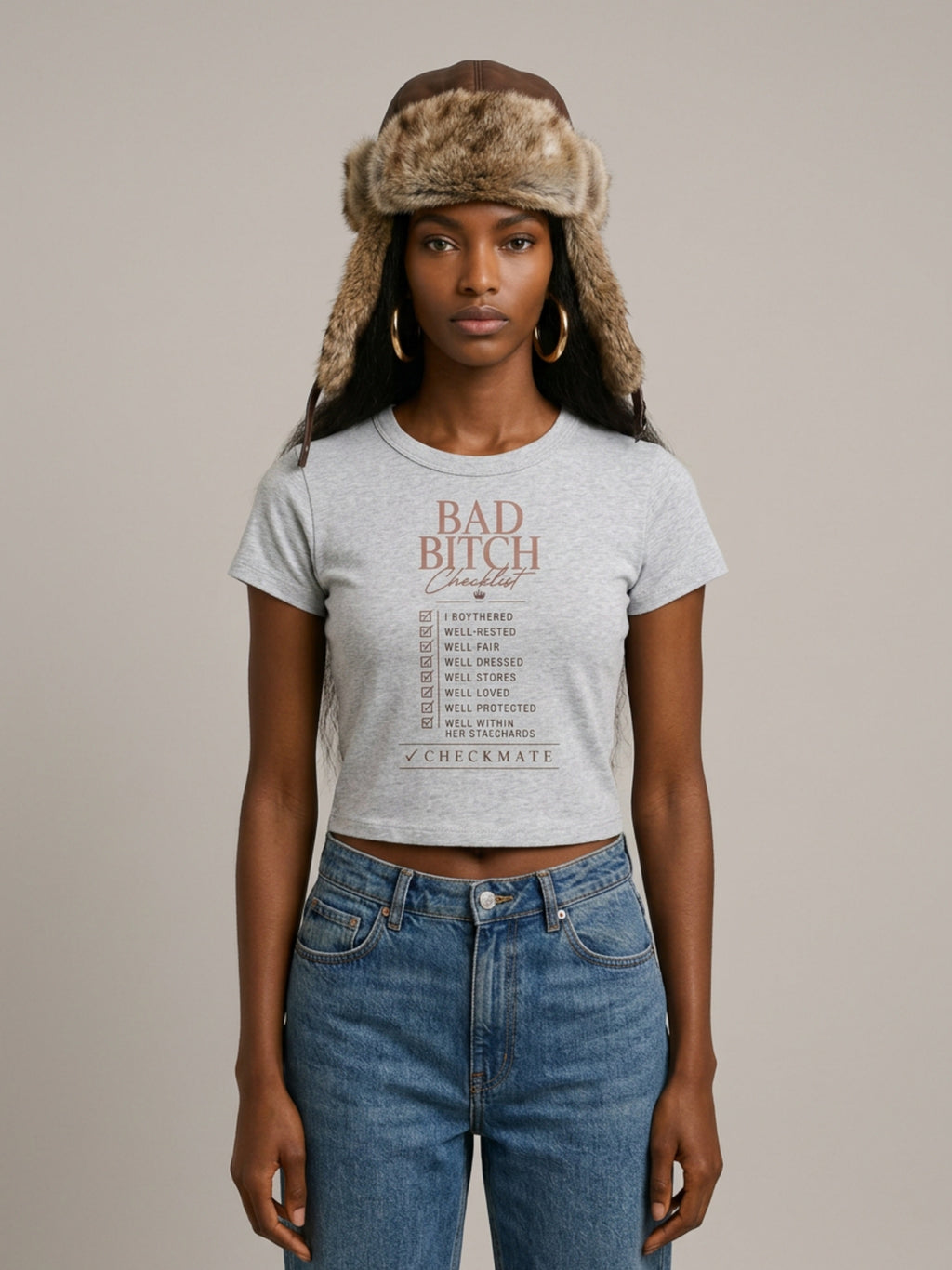 WOMENS 'BAD BITCH'  Cropped TEE