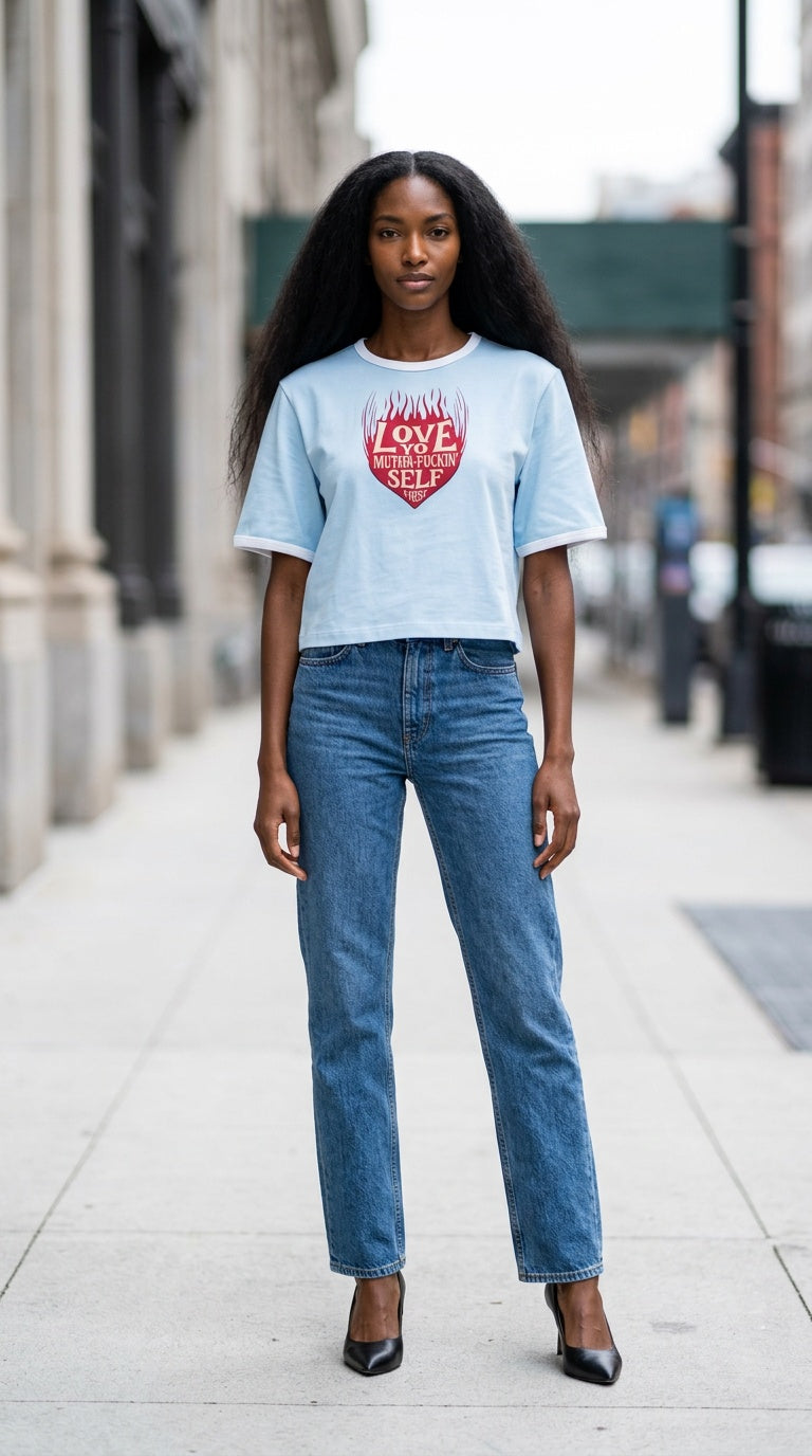 Women’s Color Block Crop T-Shirt