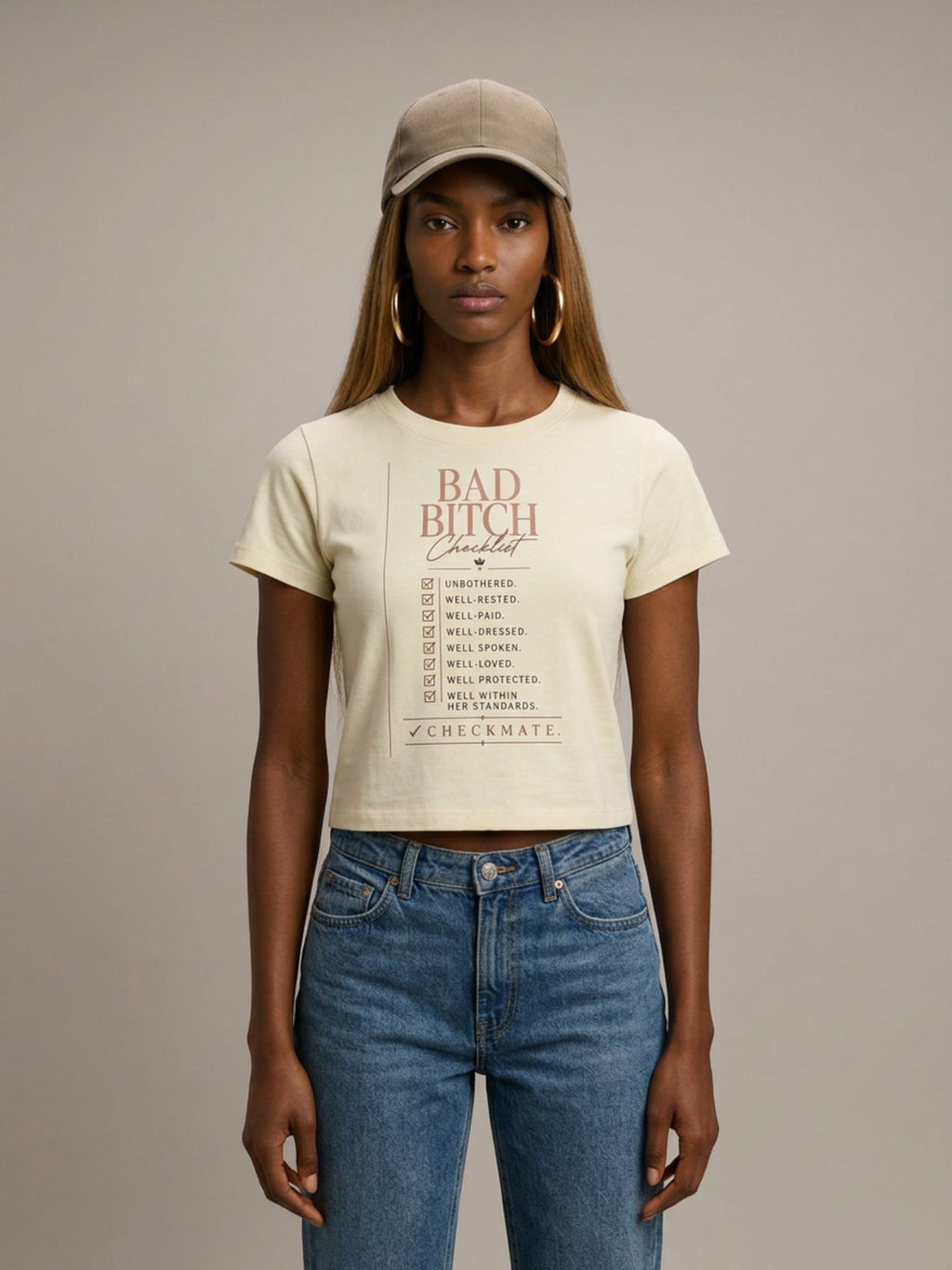 WOMENS 'BAD BITCH'  Cropped TEE