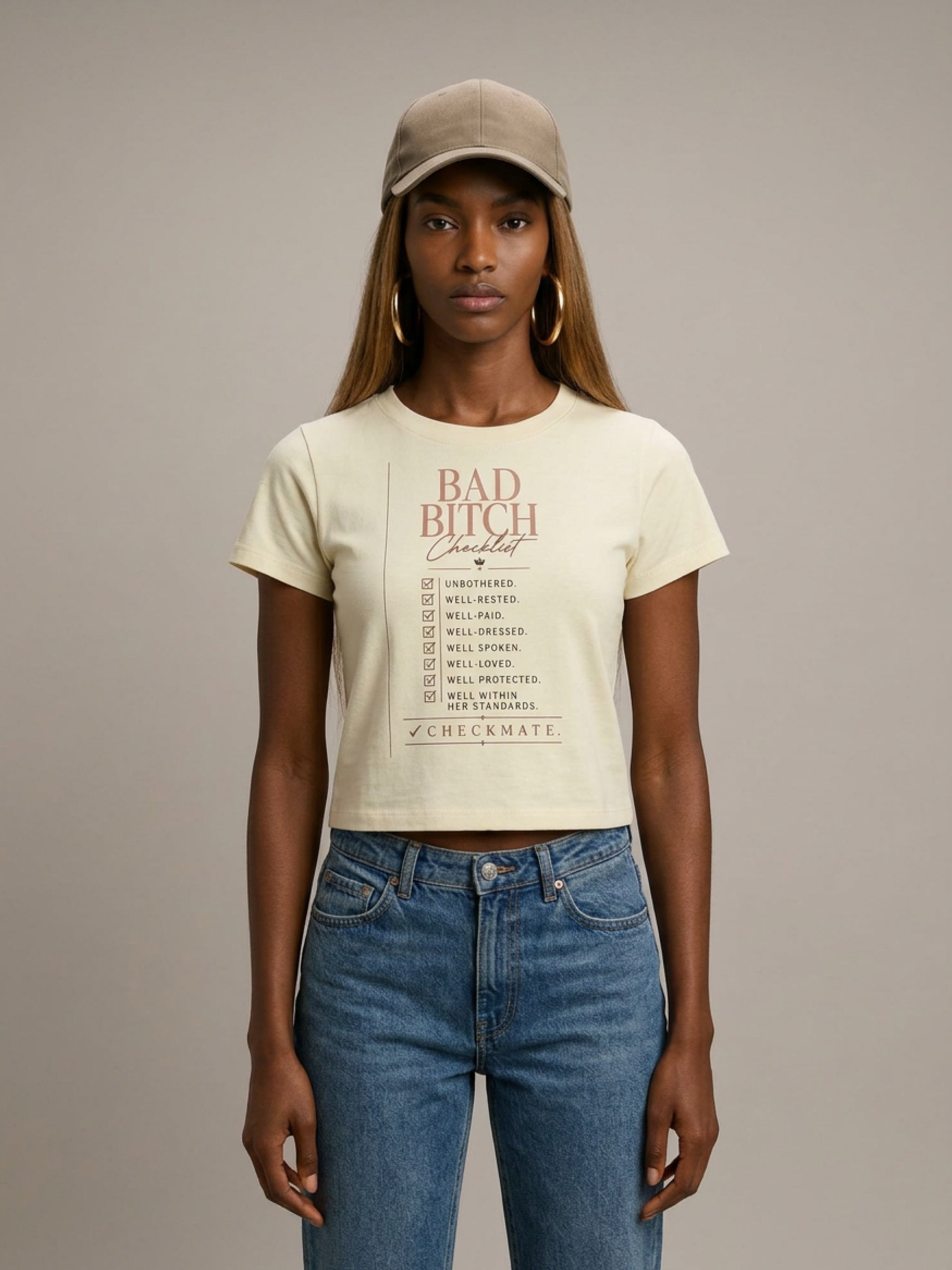 WOMENS 'BAD BITCH'  Cropped TEE