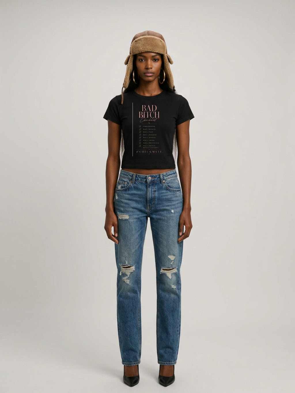 WOMENS 'BAD BITCH'  Cropped TEE