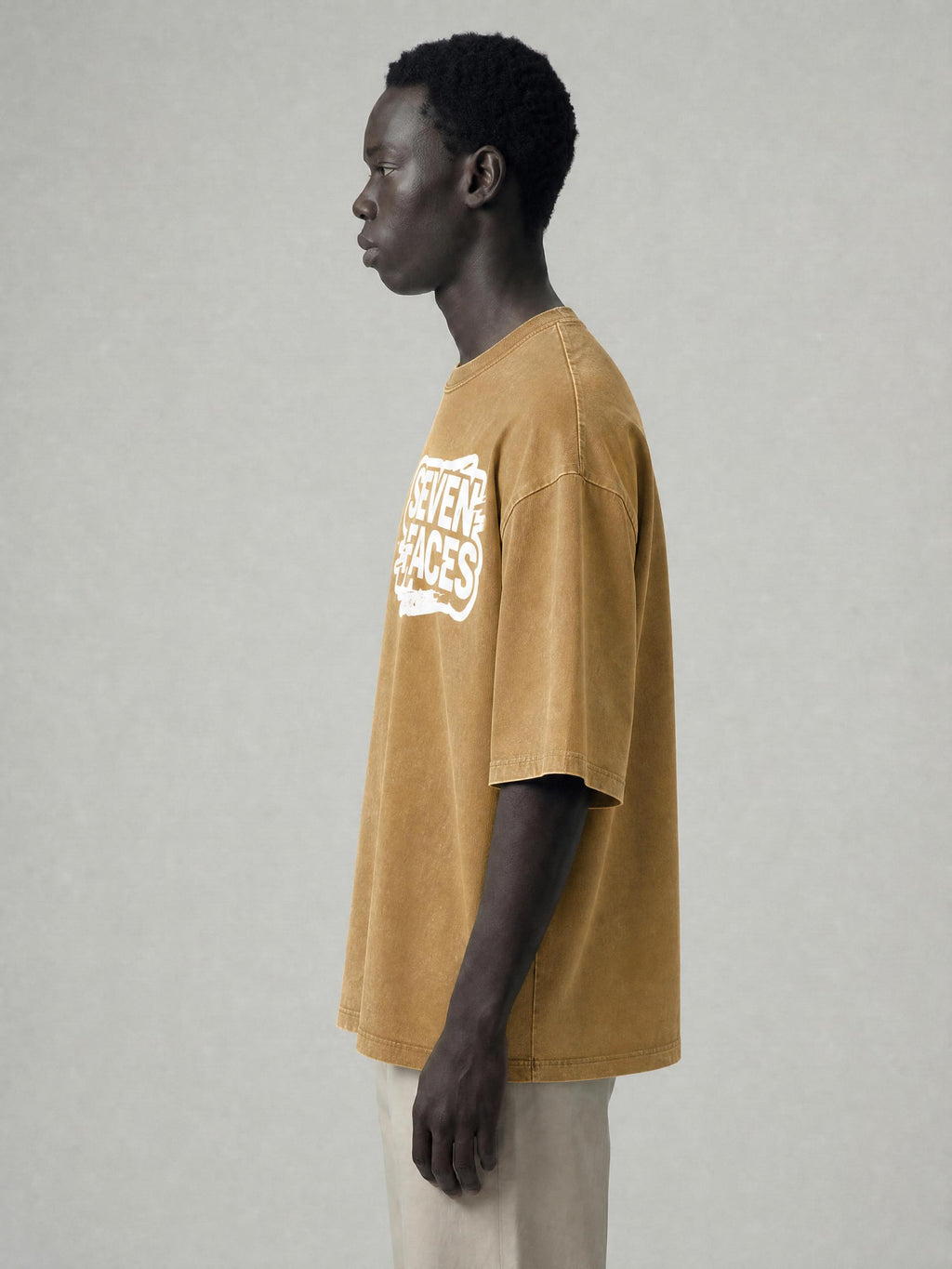 MENS ' SEVEN FACES ' Snow Washed Oversized Cotton TEE