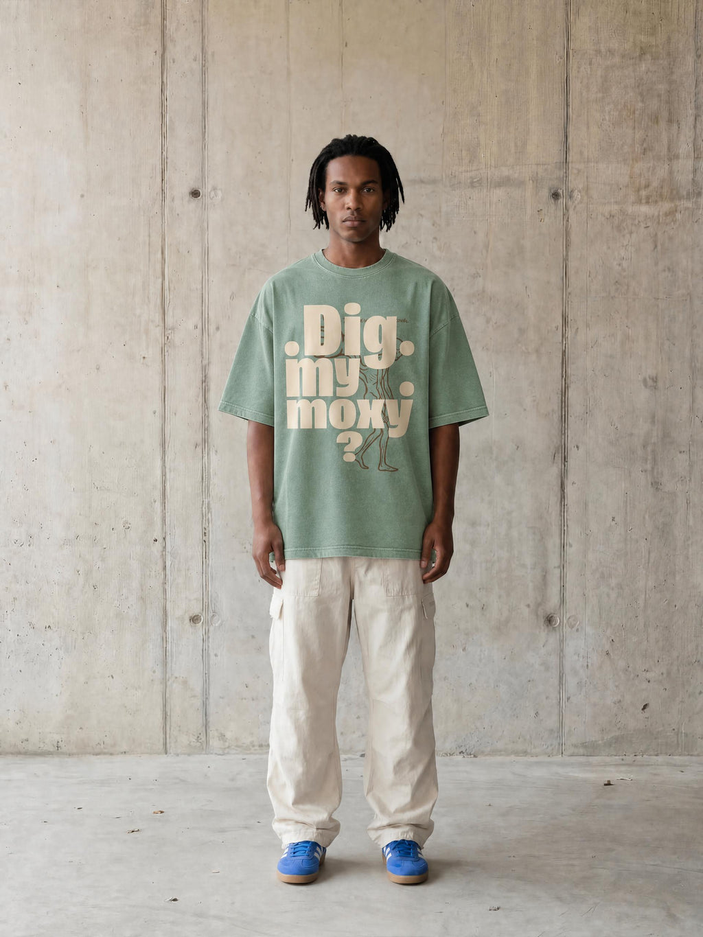 MENS ' DIG MY MOZX 'Snow Washed Oversized Cotton TEE