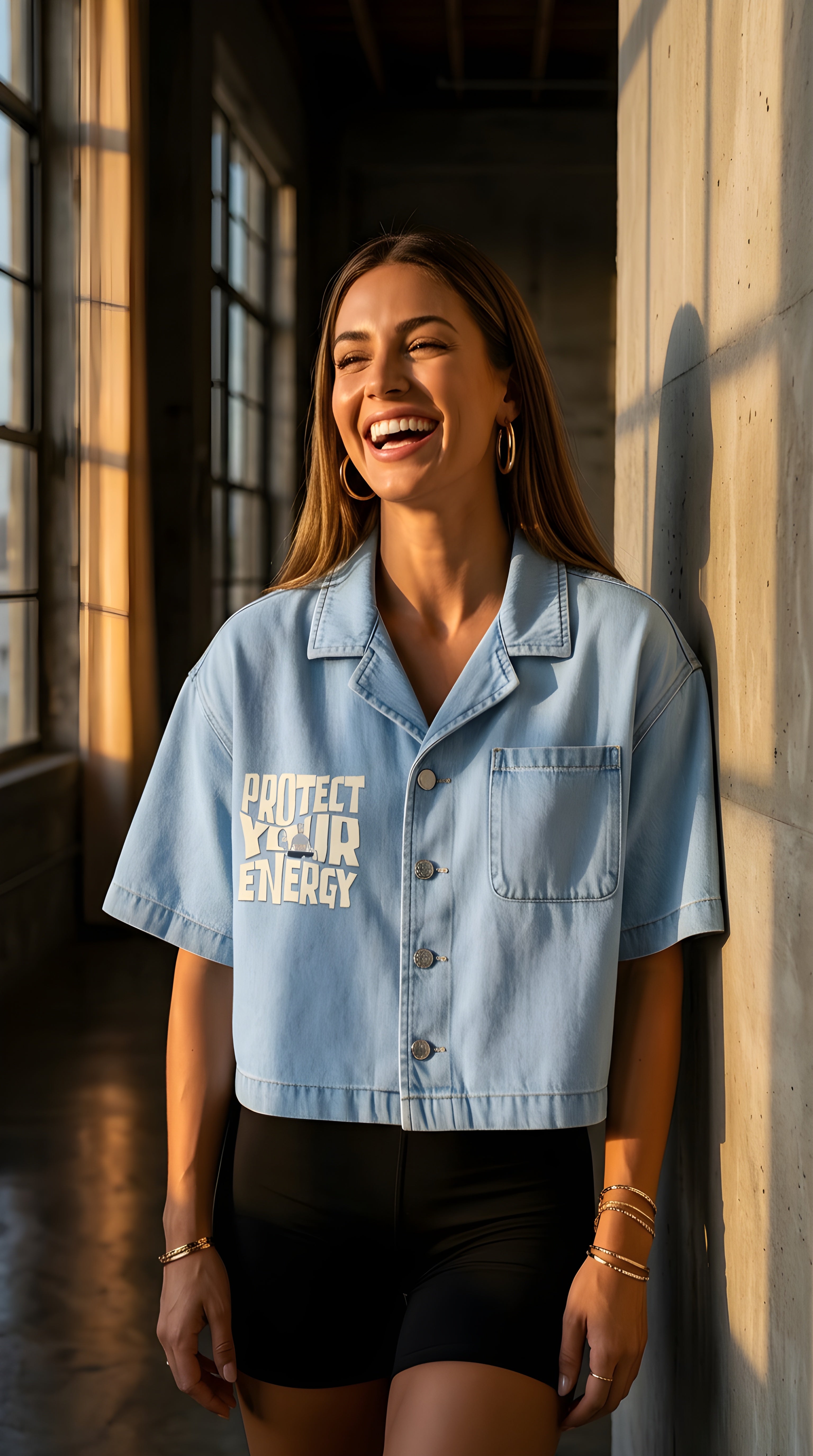 Women's Vintage Wash Boxy Cropped Shirt