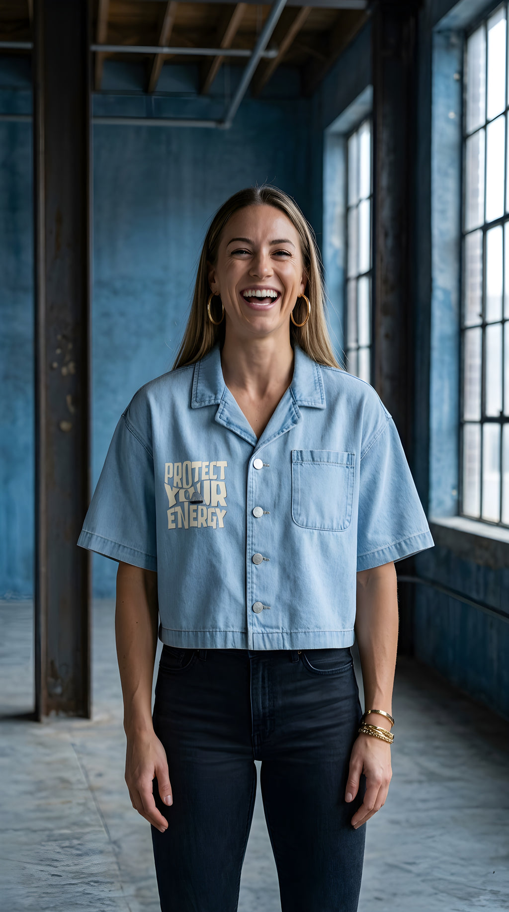 Women's Vintage Wash Boxy Cropped Shirt