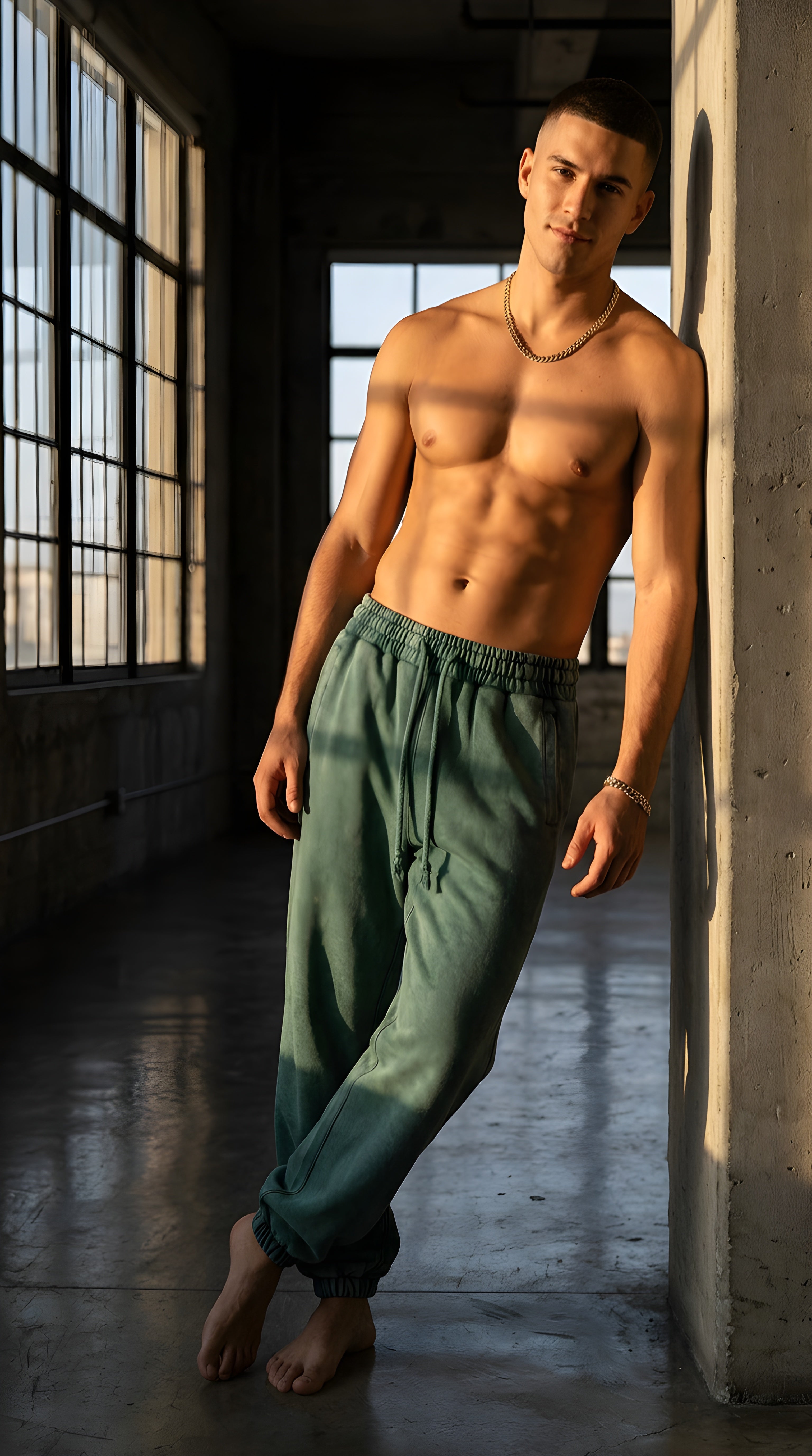 Mens Snow Wash Heavyweight Jogged Sweatpants