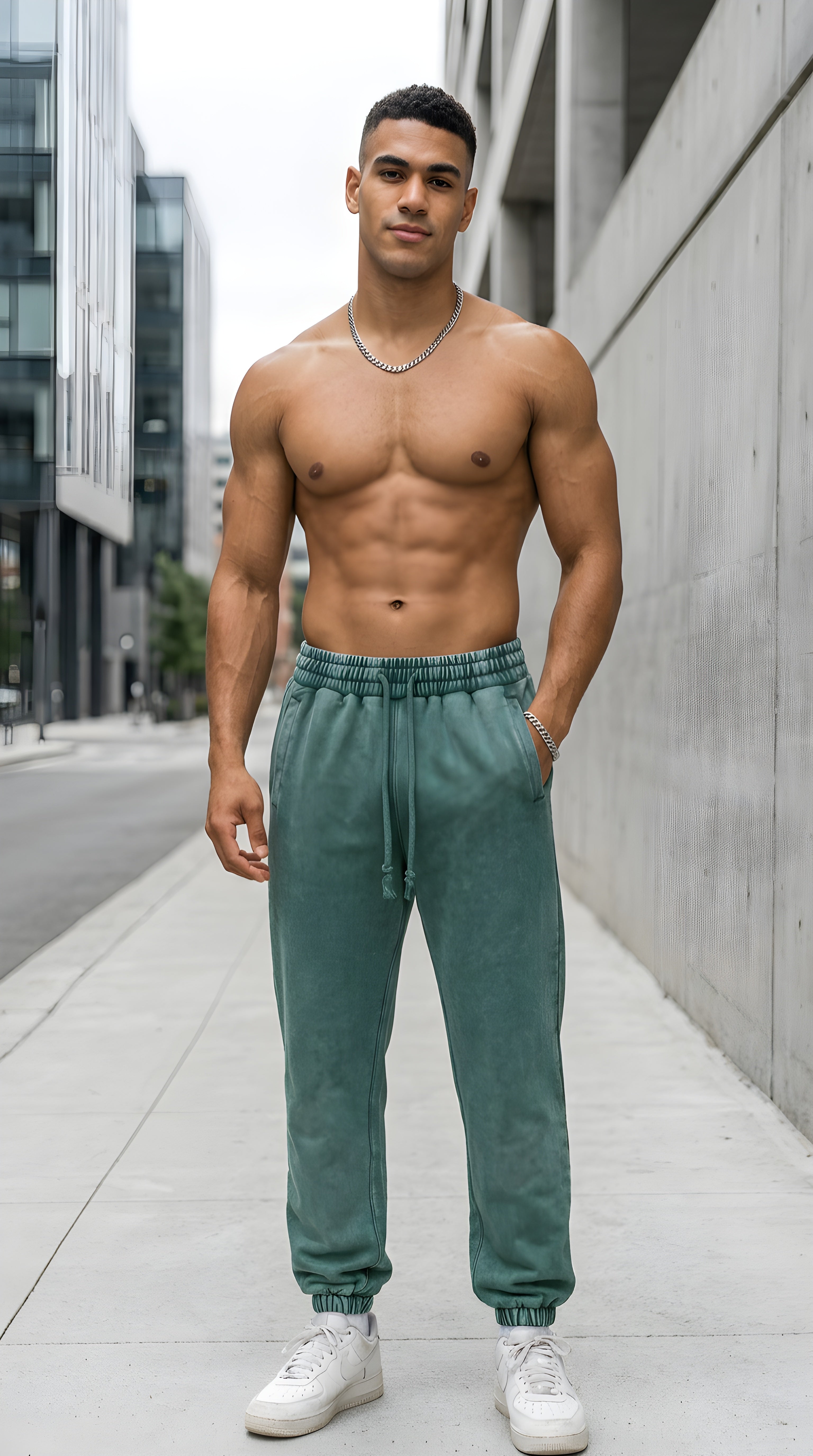 Mens Snow Wash Heavyweight Jogged Sweatpants