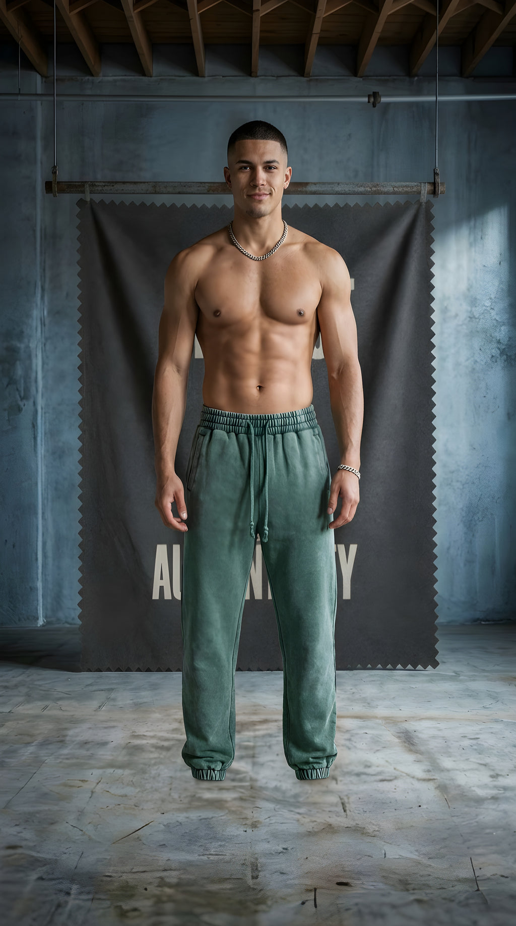 Mens Snow Wash Heavyweight Jogged Sweatpants