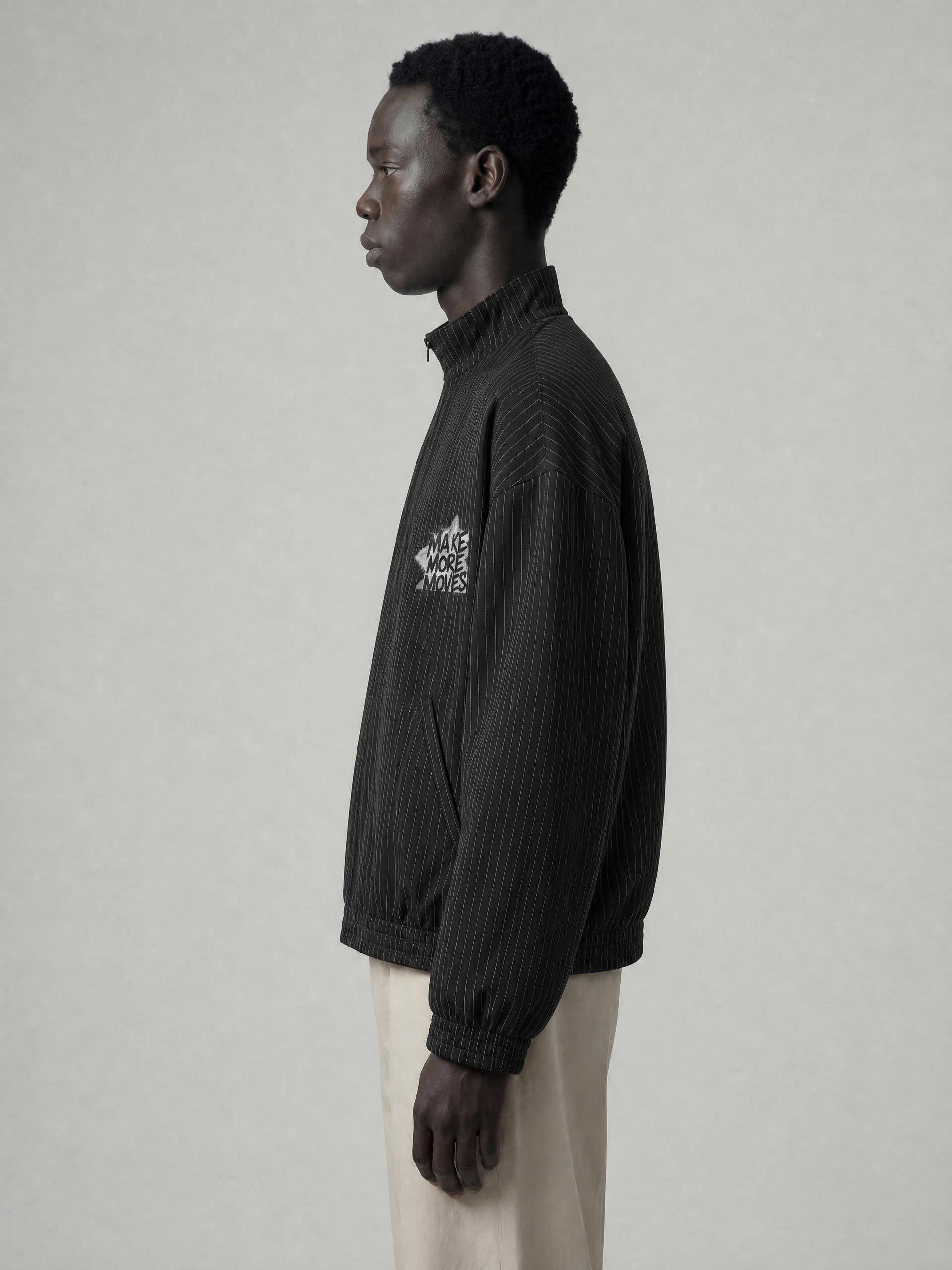 MENS ' MAKE MOVES ' Striped Full-Zip Track Jacket