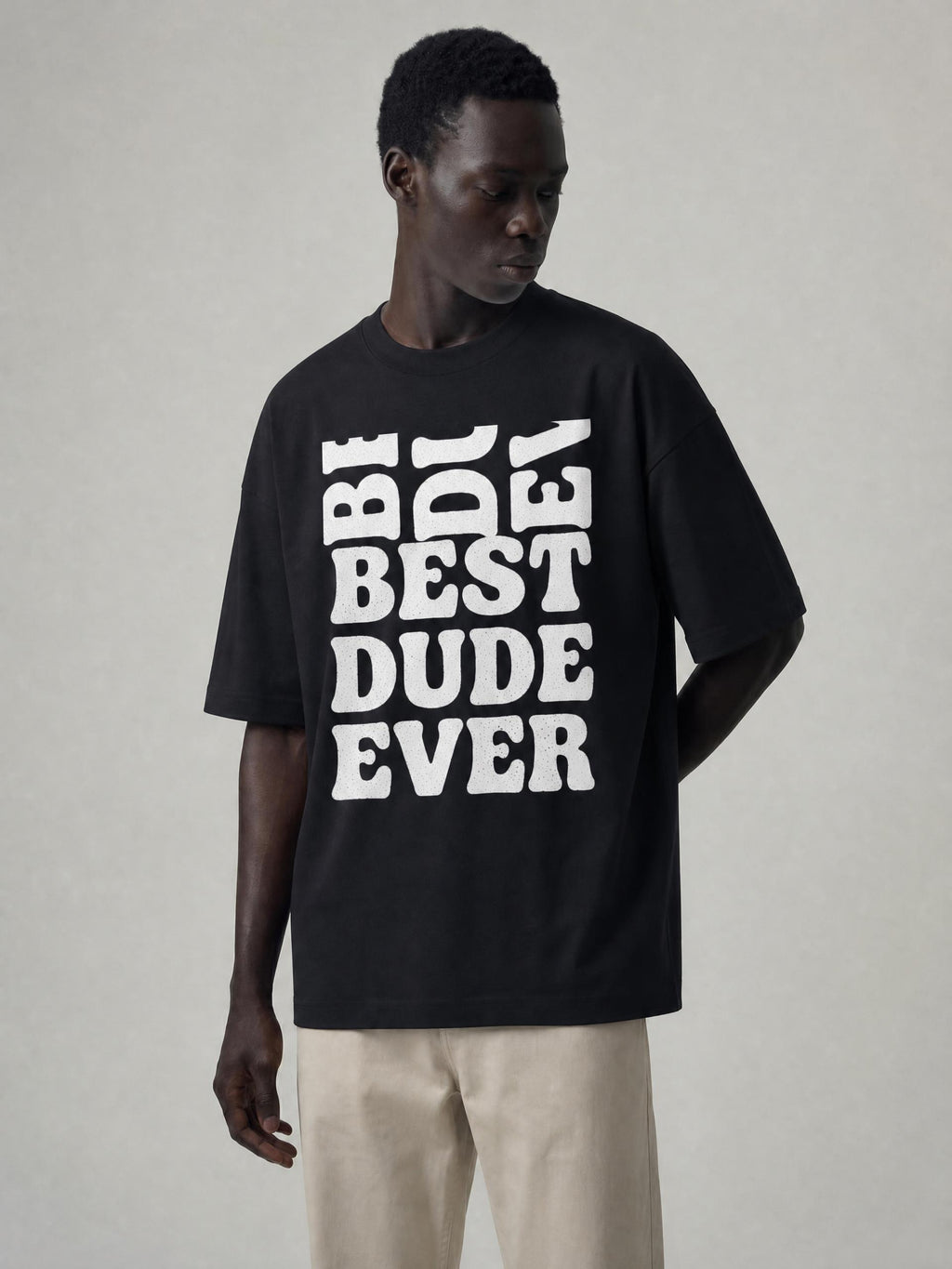 MENS 'BDE BEST DUDE EVER' Boxy Drop Shoulder TEE