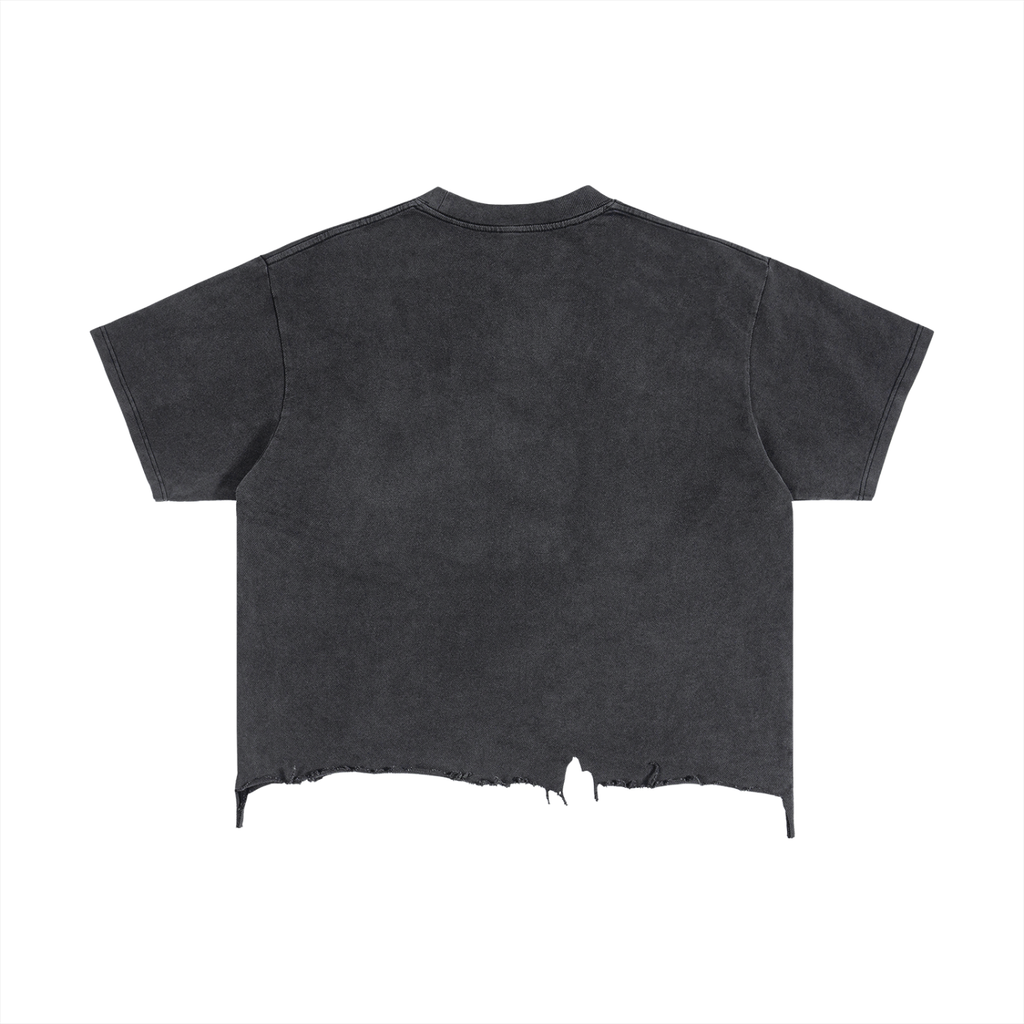 Mens 'LIKE A SNACK' Vintage Wash Boxy Distressed Hem Tee