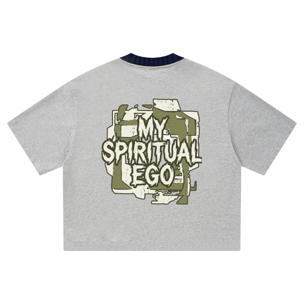 Mens ' MY SPIRITUAL EGO' DUEL HUE Heavyweight Boxy Tee