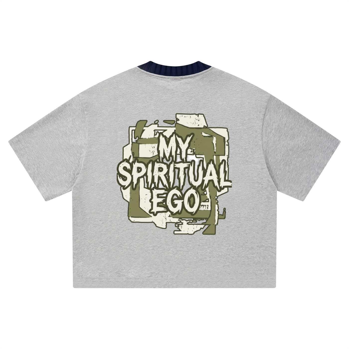 Mens ' MY SPIRITUAL EGO' DUEL HUE Heavyweight Boxy Tee