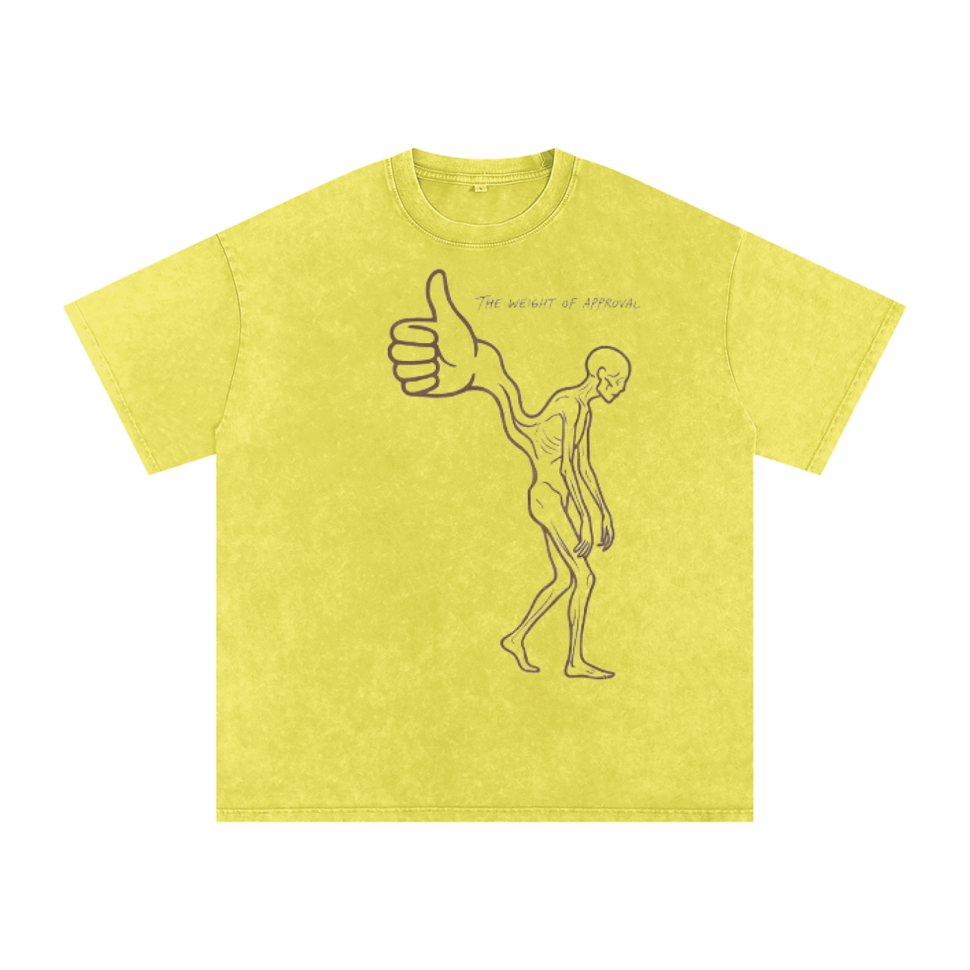 Mens 'WEIGHT OF APPROVAL' Snow Washed Oversized Cotton T-Shirt