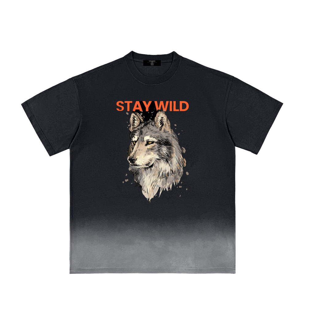 Mens 'STAY WILD" Sunfade Vintage Washed Tee
