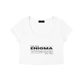 Womens 'ENIGMA' Solid Color Slim Crop Tee