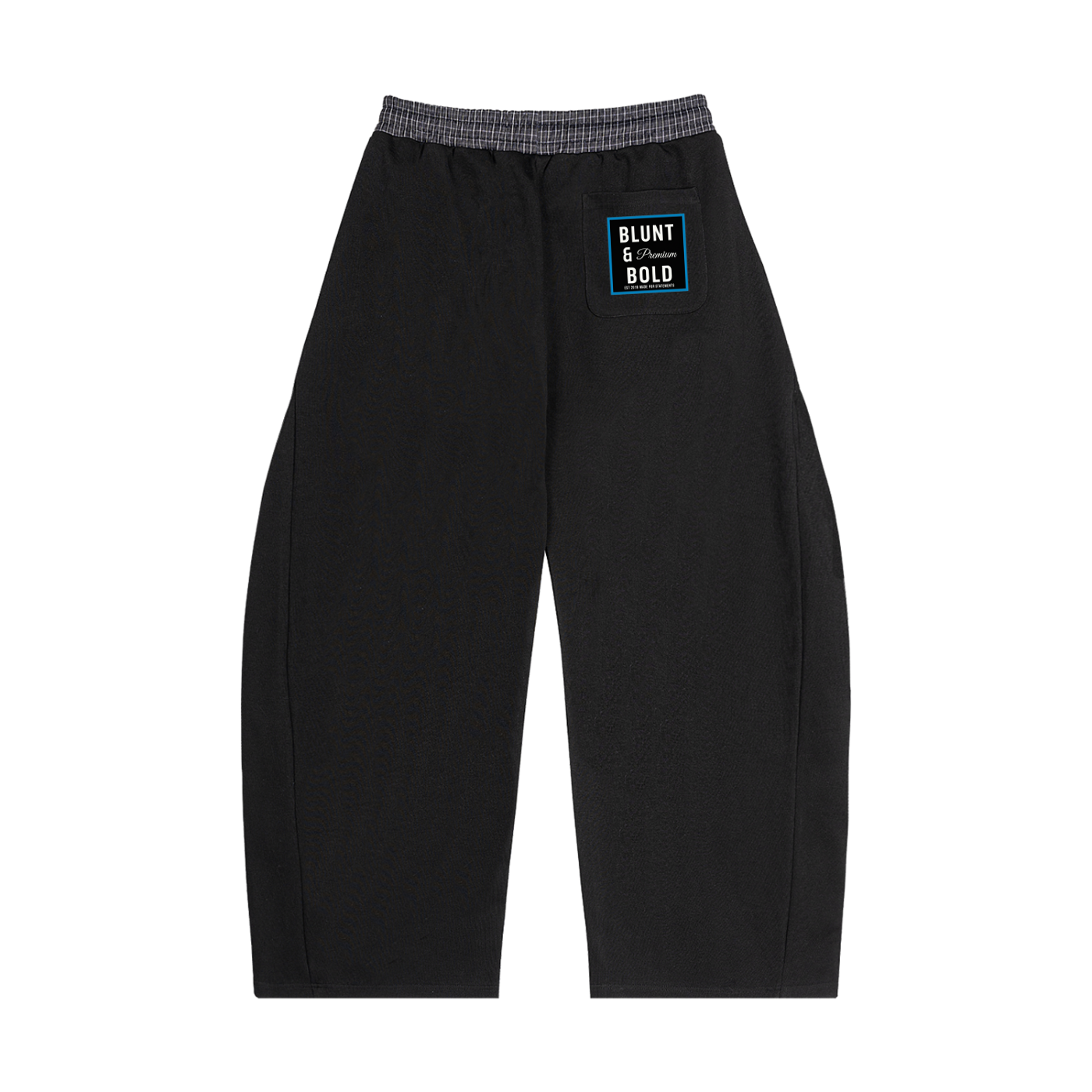 Mens Plaid Waistband Barrel Sweatpants