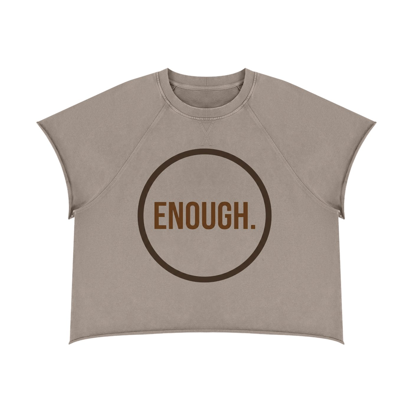 MENS 'ENOUGH' Vintage Wash Raw Edge Boxy TEE