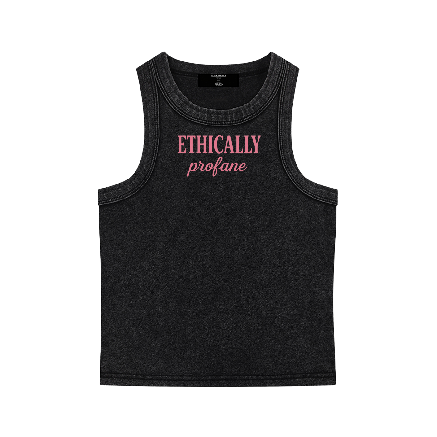 Womens 'ETHICALLY PROFANE'  Snow Washed Tank