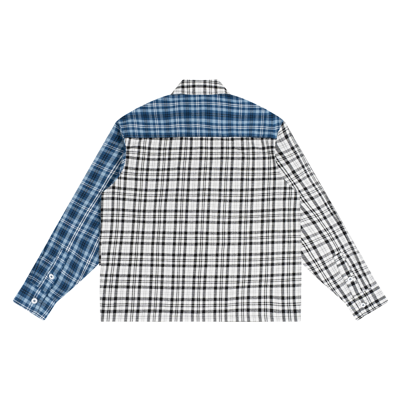 MENS 'UNBOTHERED'  Oversized Plaid Color Block Shirt