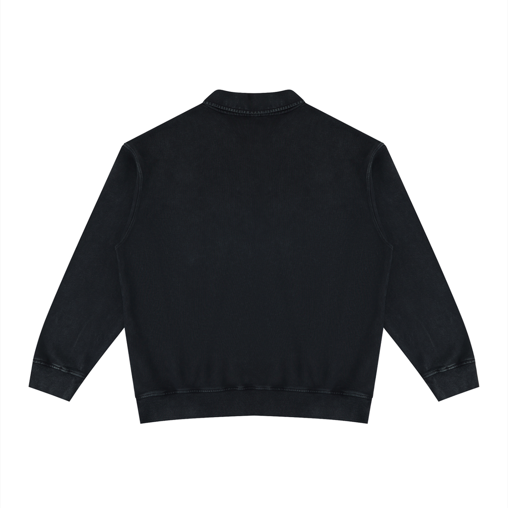Unisex Vintage Wash Collared Sweatshirt