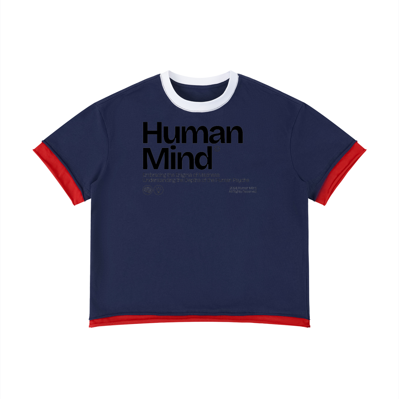 Mens Human Mind Boxy Color Block Tee