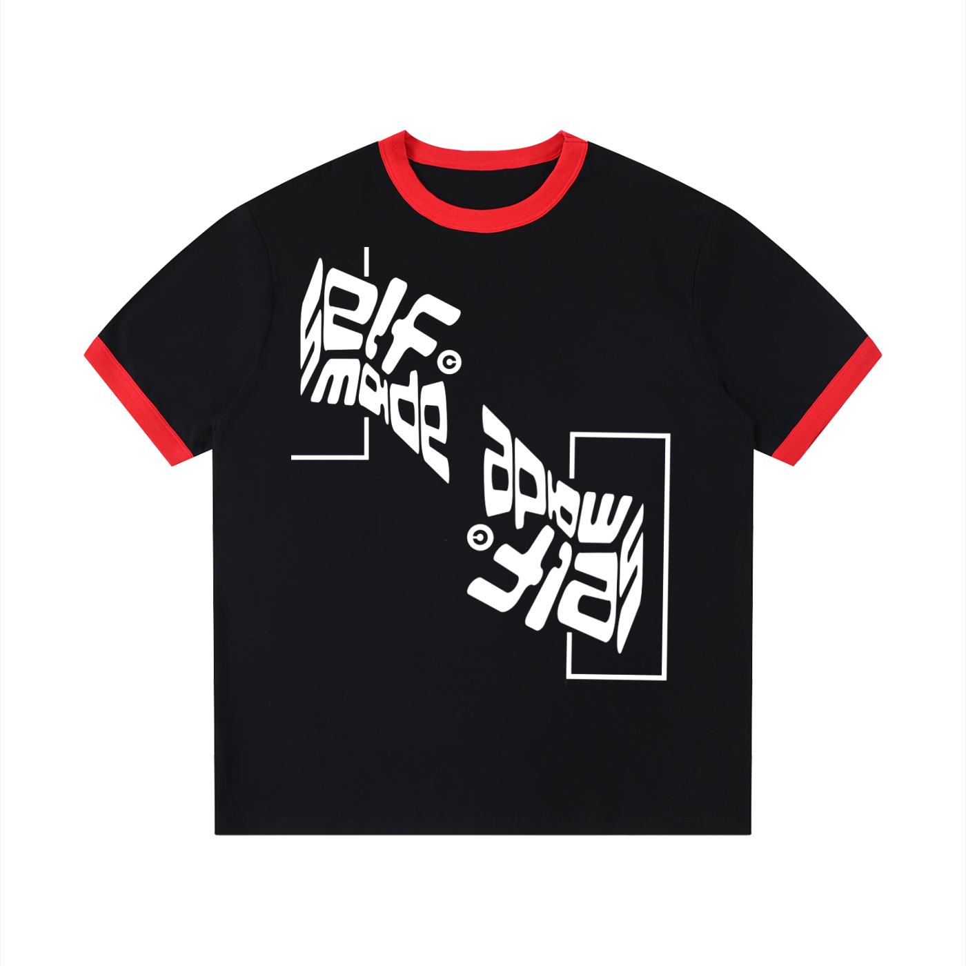 Mens 'SELF MADE; Contrast Edge Ribbed Crewneck Tee