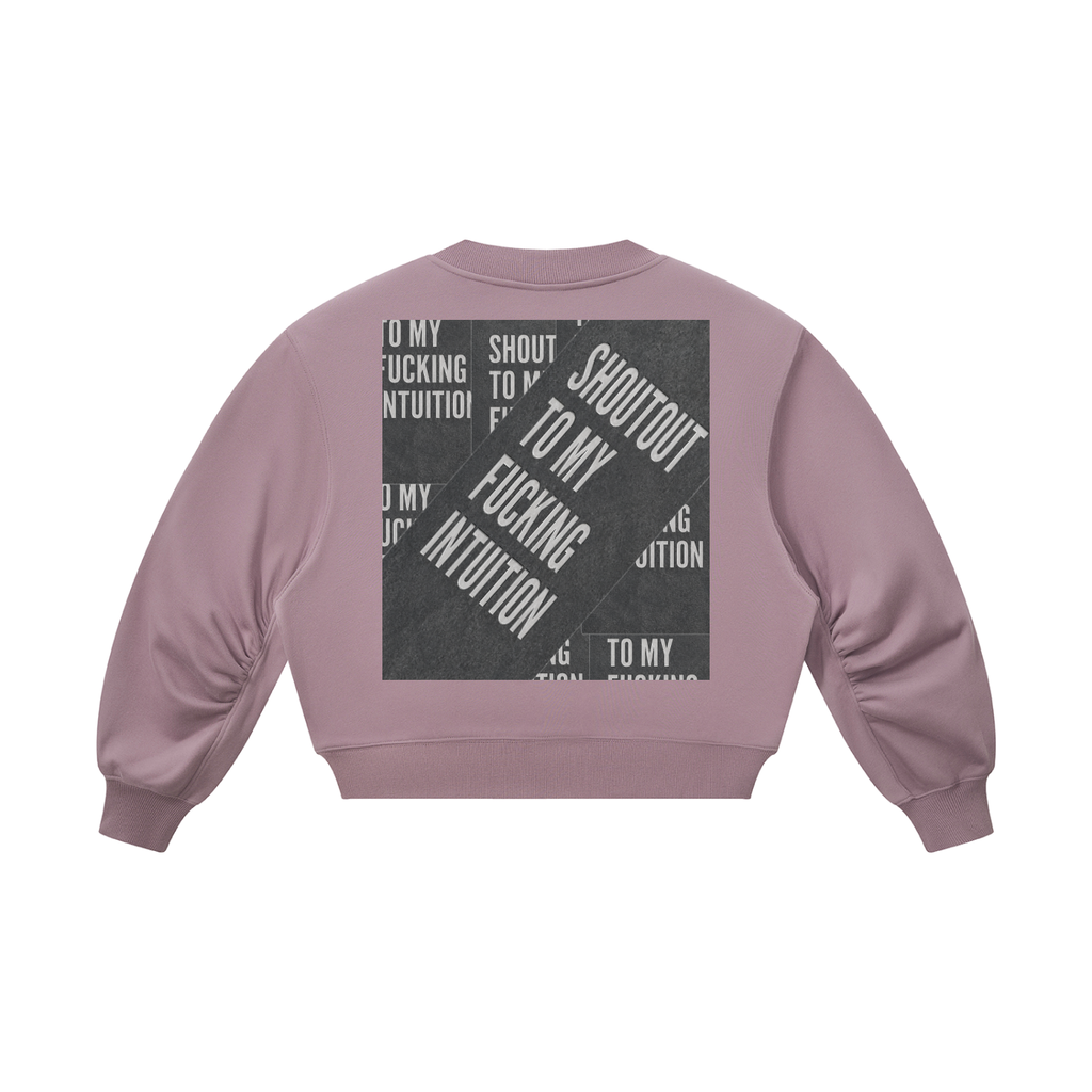 WOMENS 'MY INTUITION' (explicit)  Crop V-Neck Sweatshirt