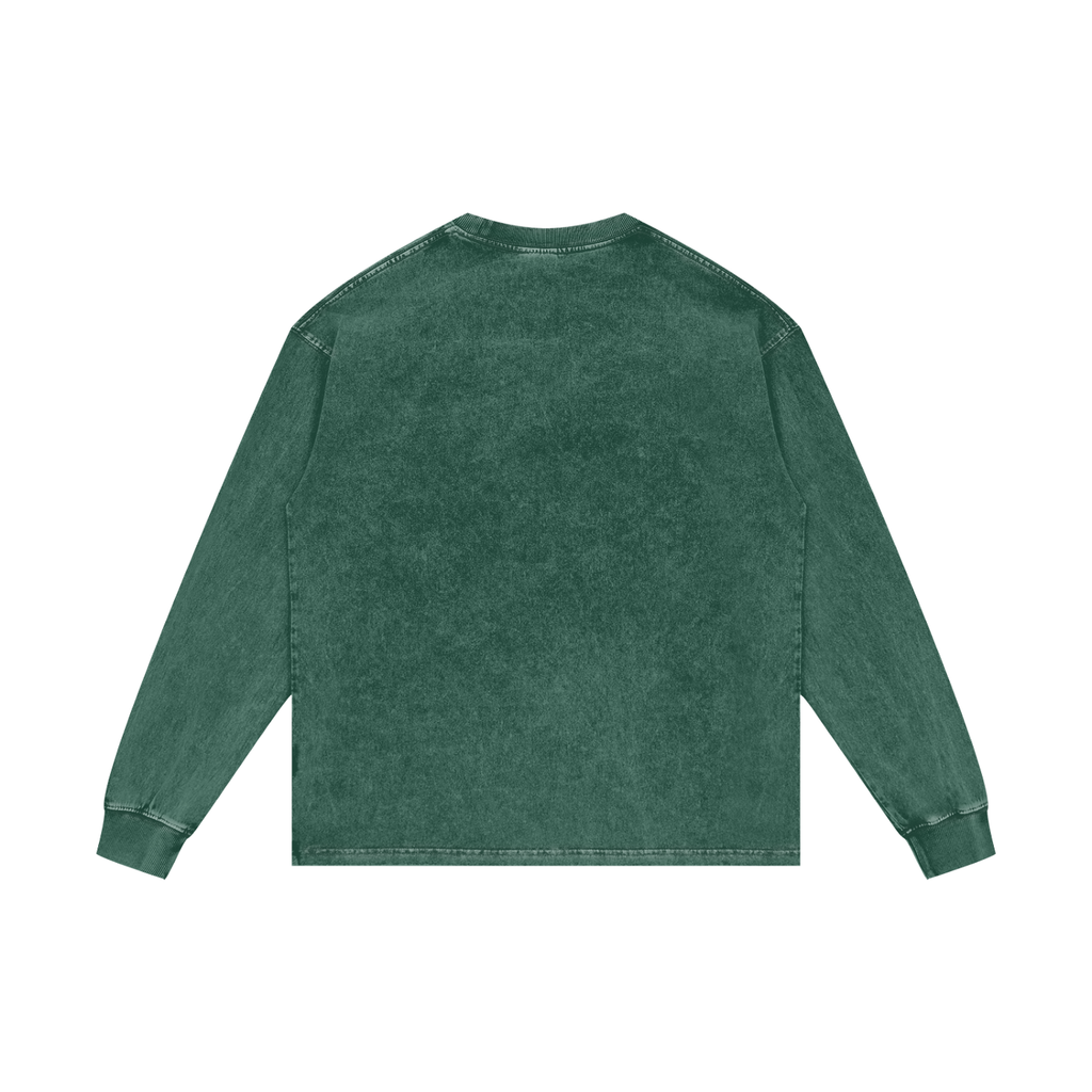 MENS 'GROWTH' Acid Wash Oversize Long Sleeve TEE