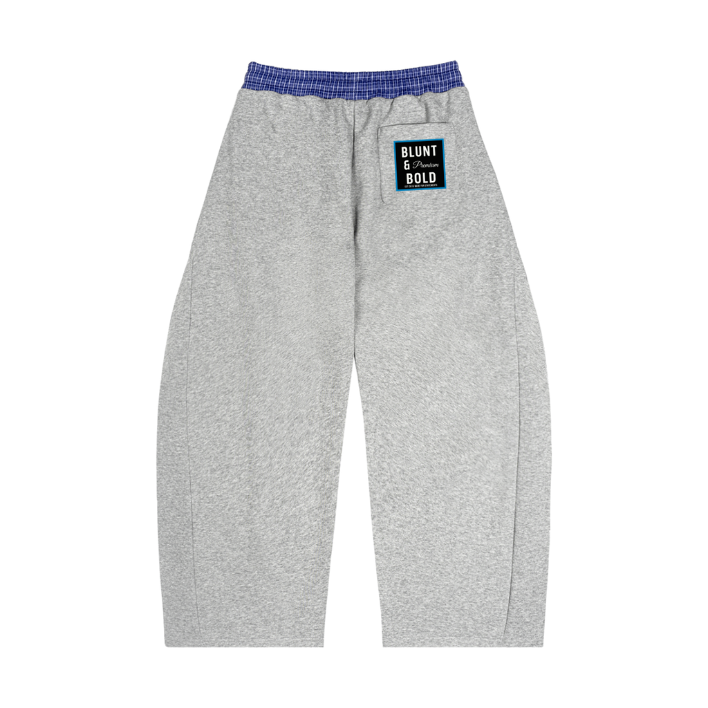 Mens Plaid Waistband Barrel Sweatpants