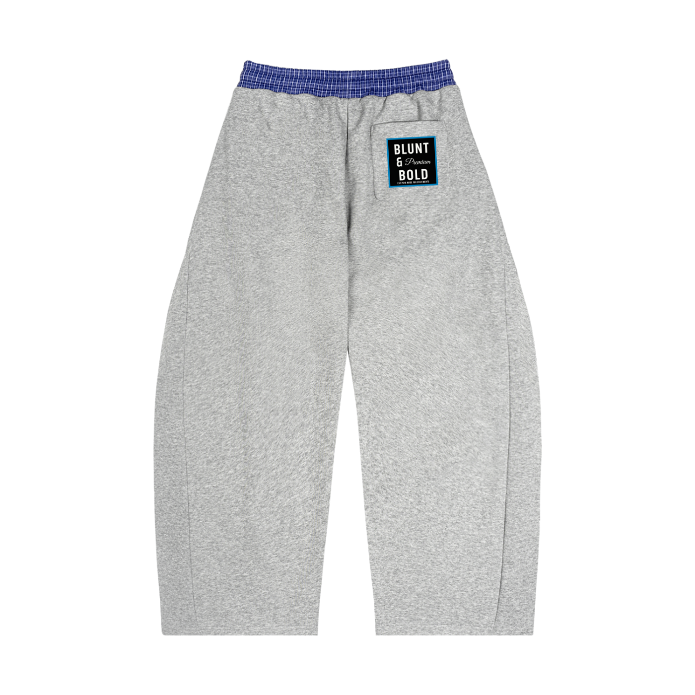 Mens Plaid Waistband Barrel Sweatpants