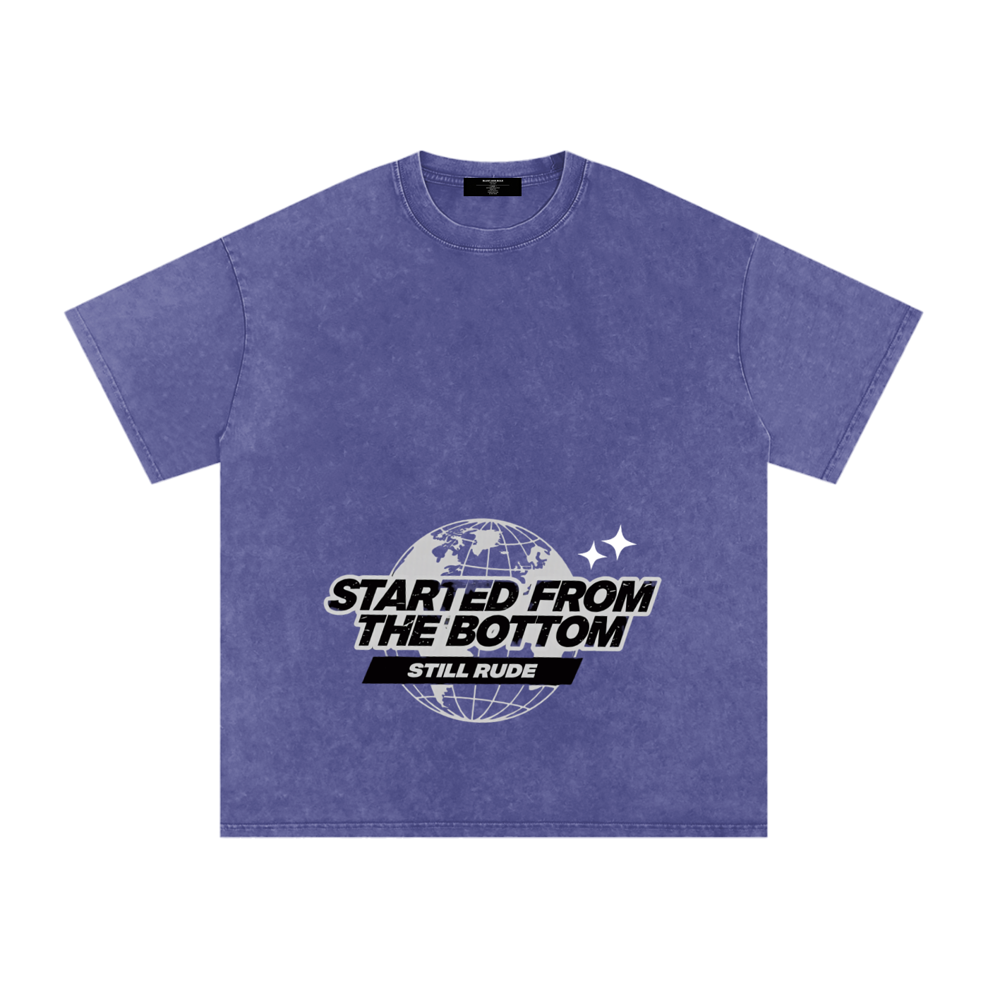 MENS ' FROM THE BOTTOM ' Snow Washed Oversized Cotton TEE