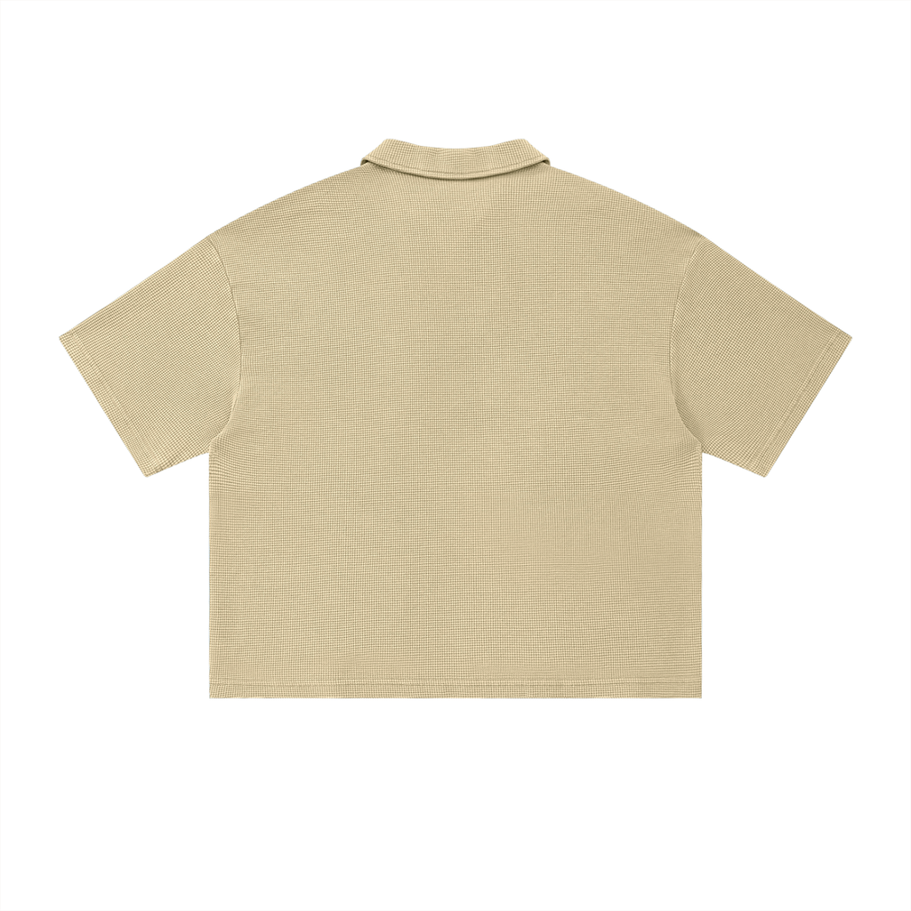 Mens 'AUTHENTIC EXISENCE' Waffle Polo — Raw & Bold