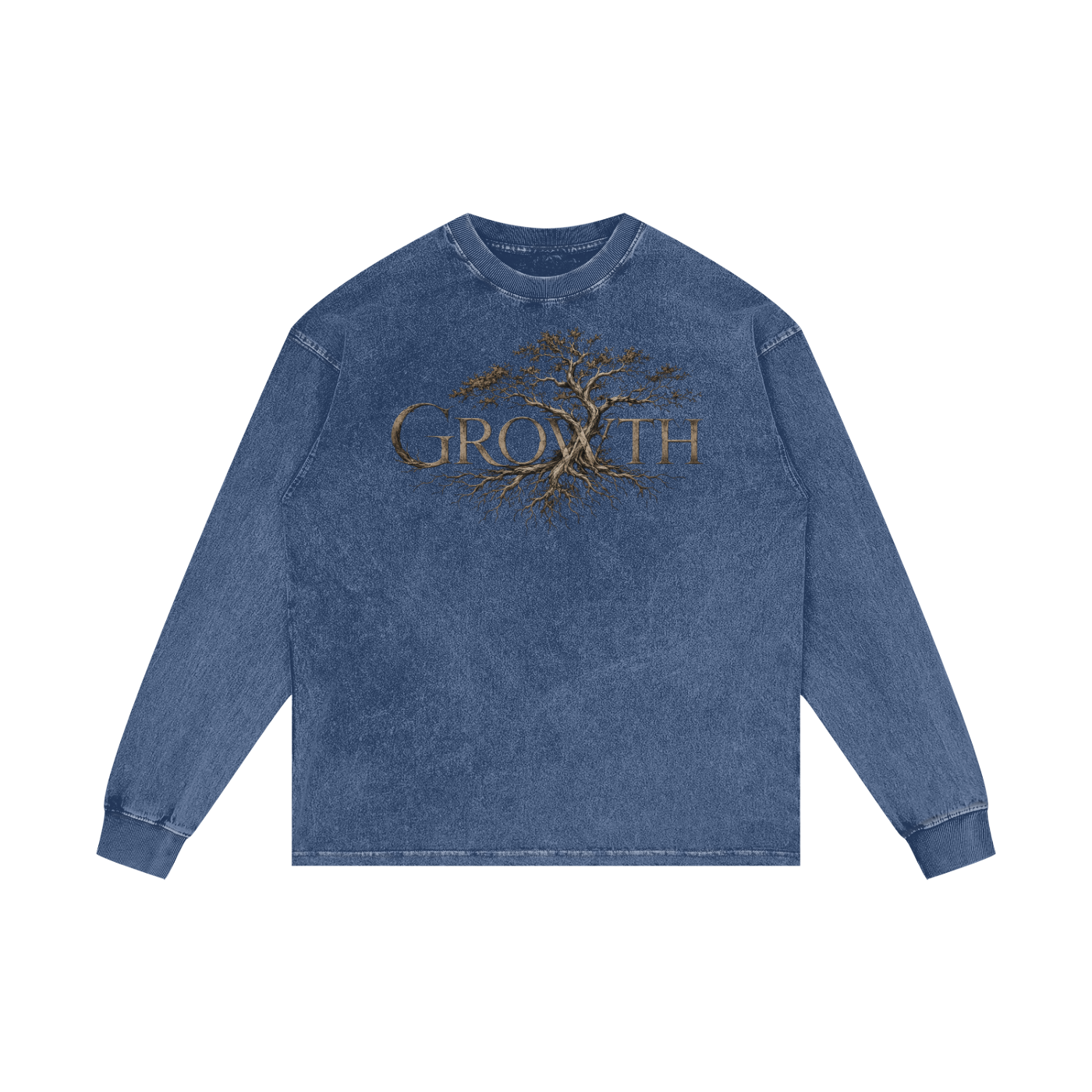 MENS 'GROWTH' Acid Wash Oversize Long Sleeve TEE