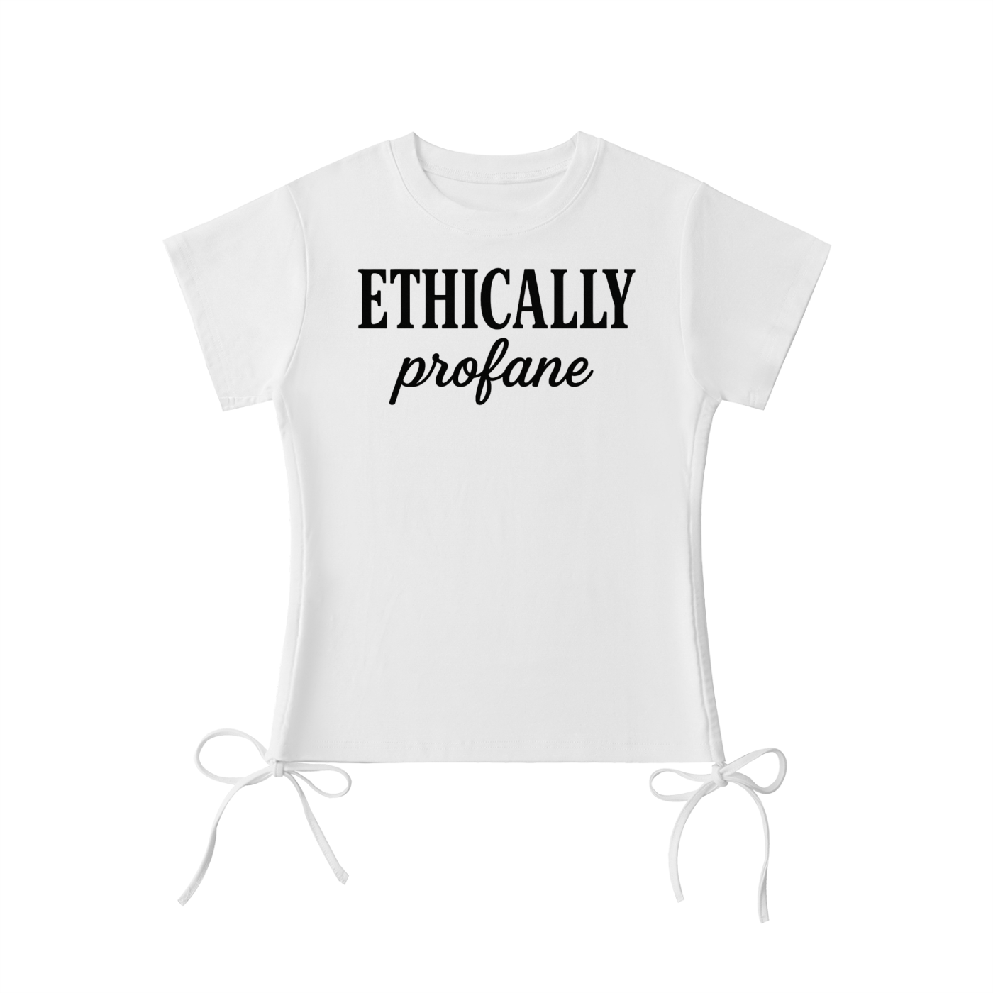 Womens 'ETHICALLY PROFANE' Essential Drawstring Tee