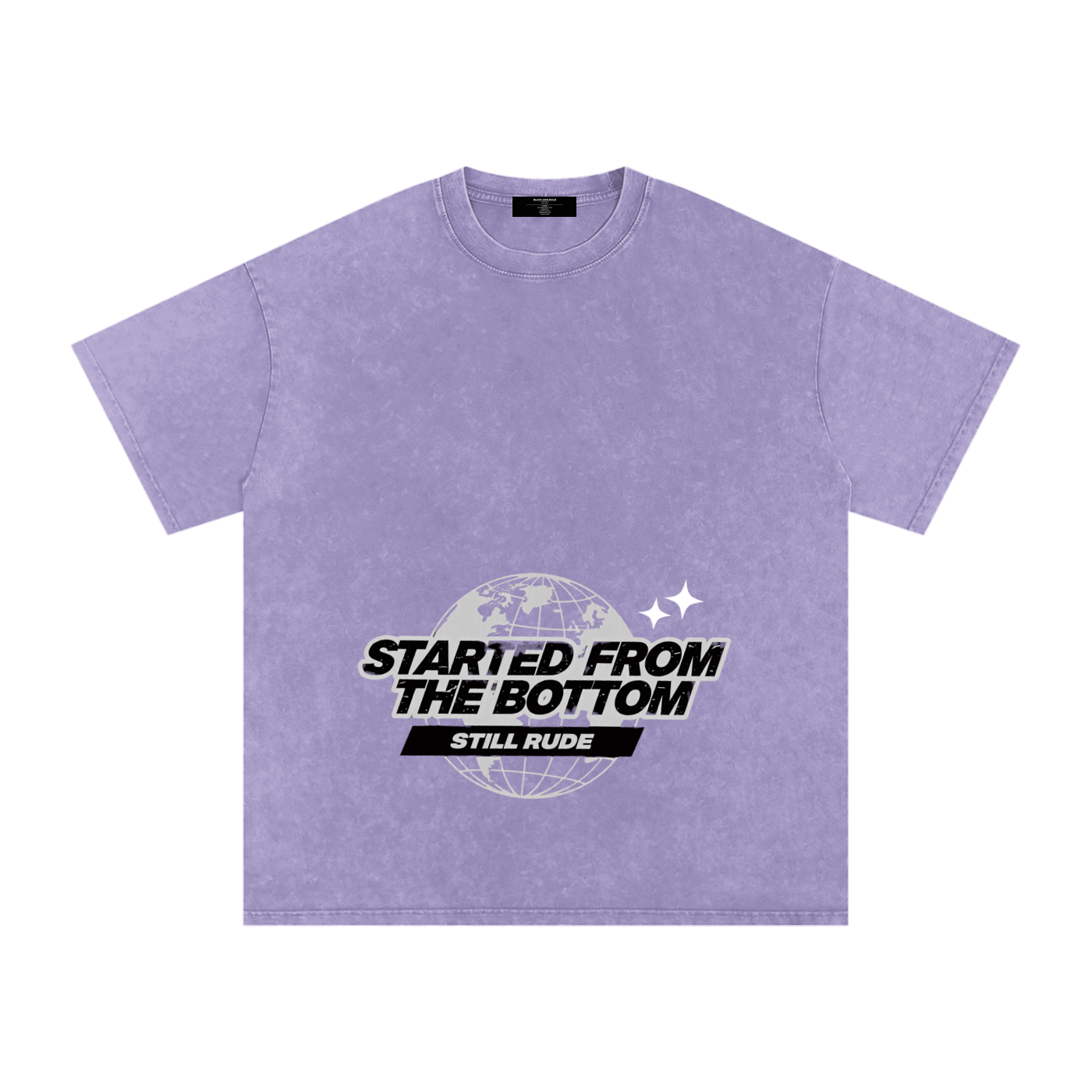 MENS ' FROM THE BOTTOM ' Snow Washed Oversized Cotton TEE