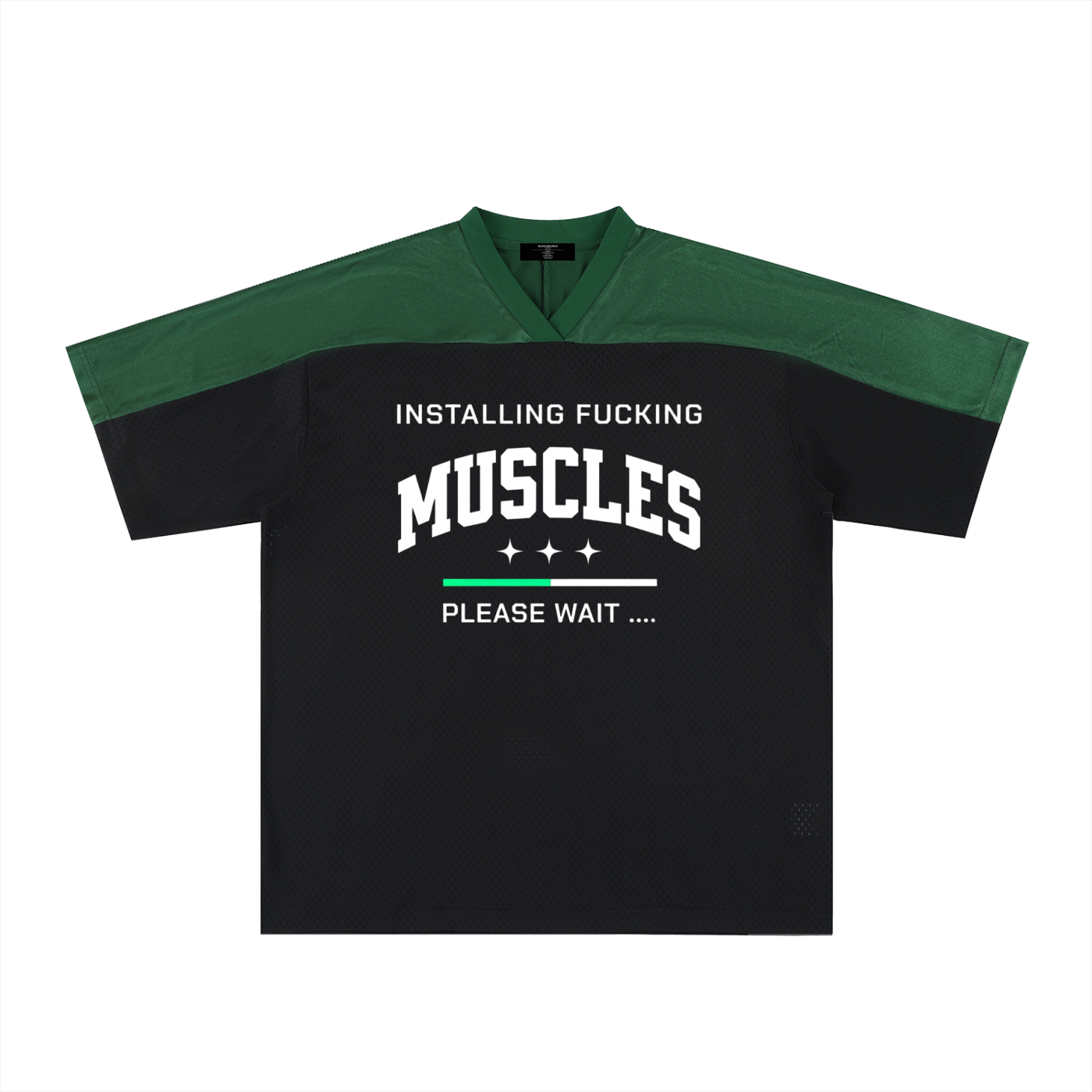 Mens MUSCLES  Oversized Mesh V-Neck Soccer Jersey