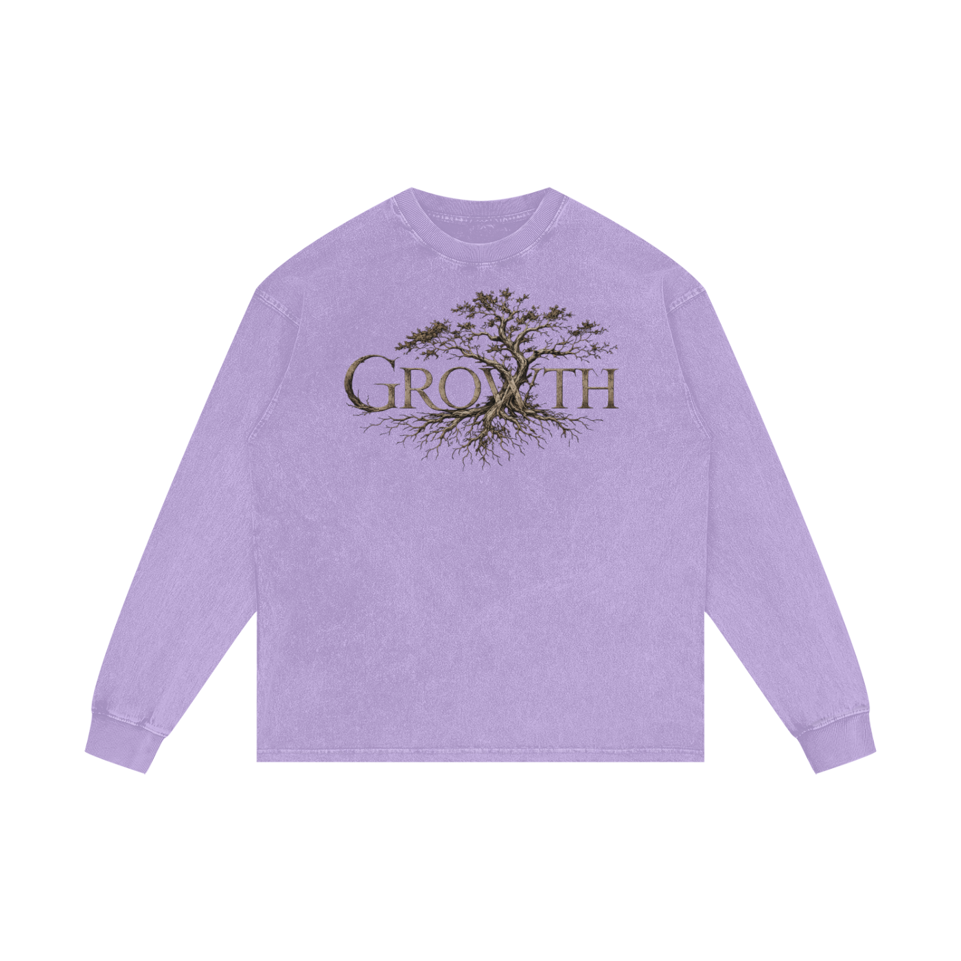 MENS 'GROWTH' Acid Wash Oversize Long Sleeve TEE