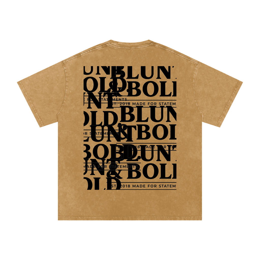 MENS ' TO MUCH TO PLATE' Snow Washed Oversized Cotton TEE