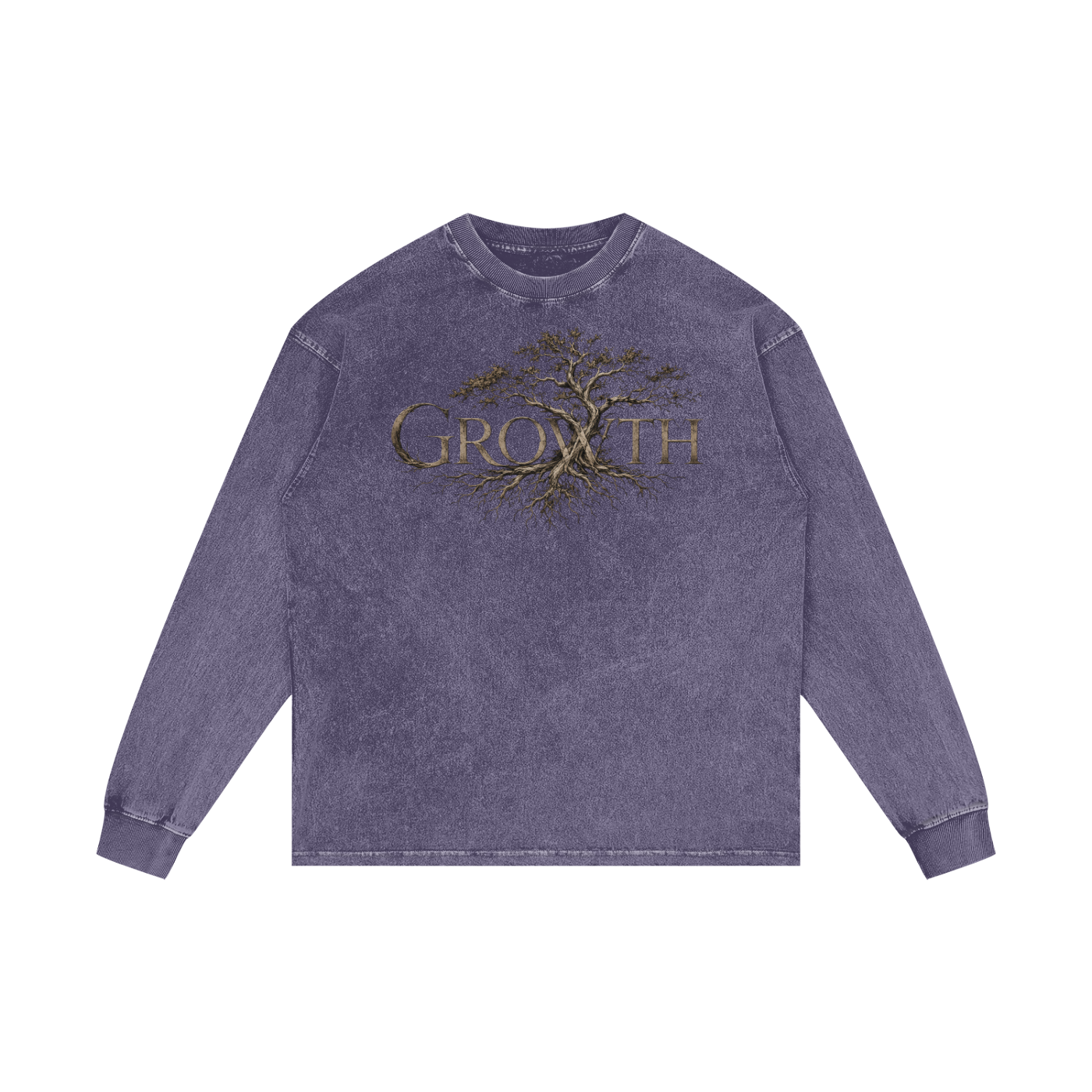 MENS 'GROWTH' Acid Wash Oversize Long Sleeve TEE