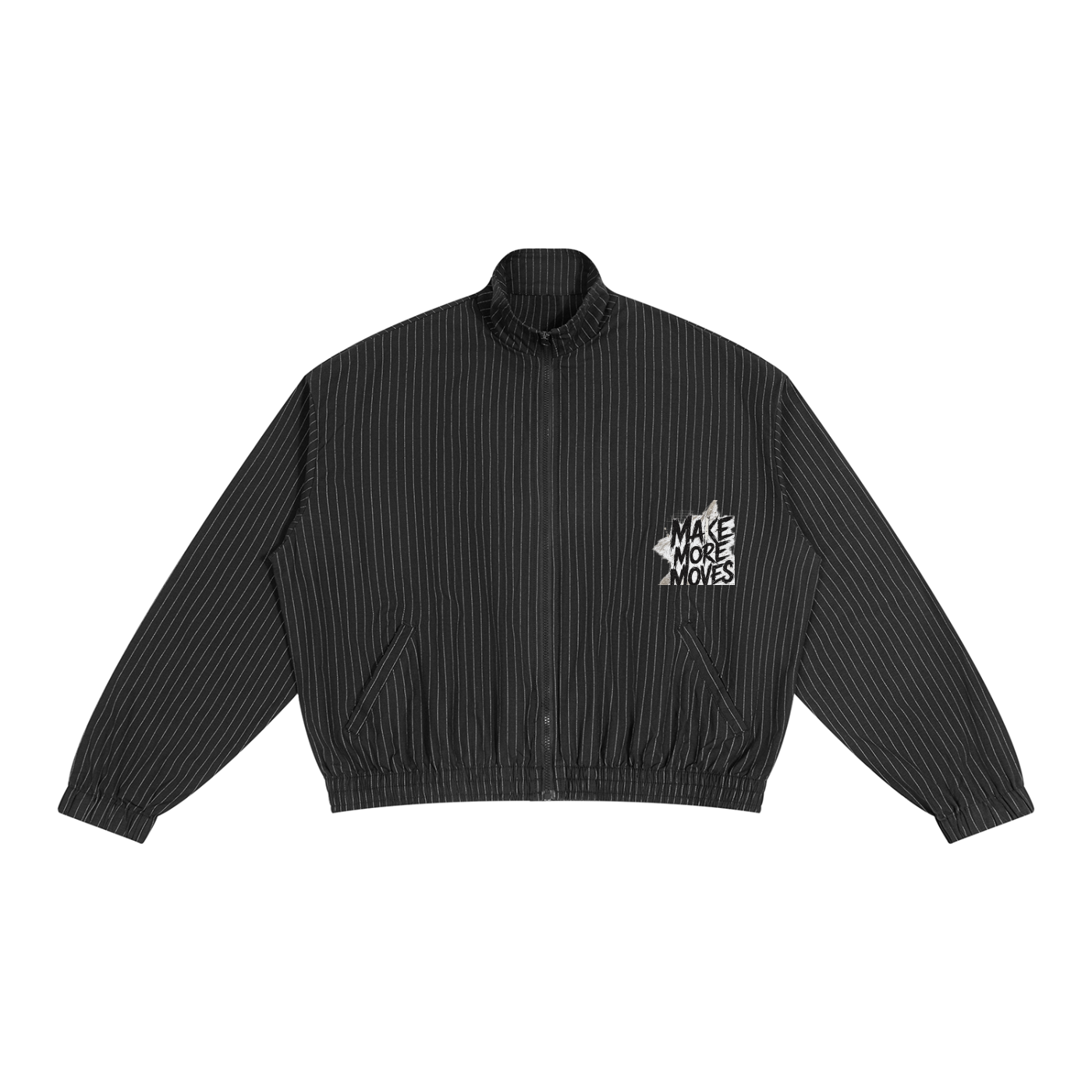 MENS ' MAKE MOVES ' Striped Full-Zip Track Jacket